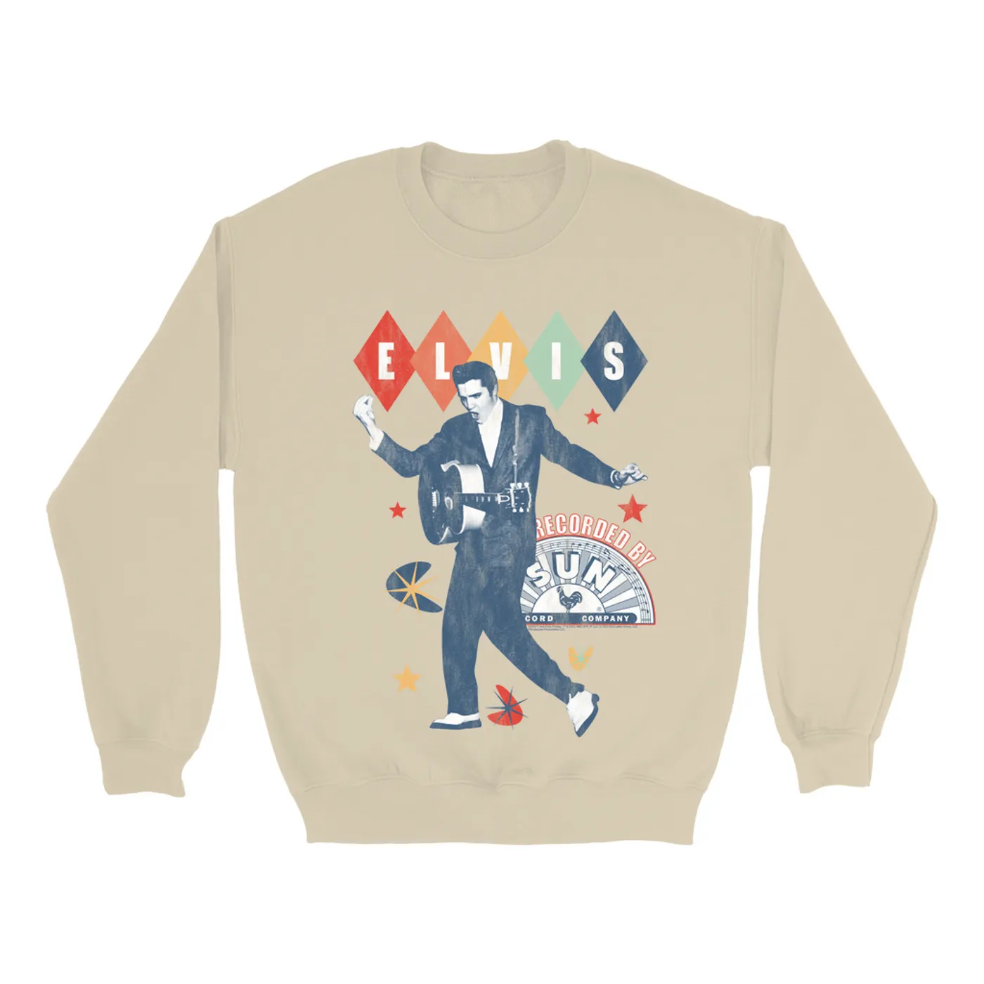 Sun Records Sweatshirt | Elvis Presley Rainbow Ombre Recorded By Sun Sun Records Sweatshirt