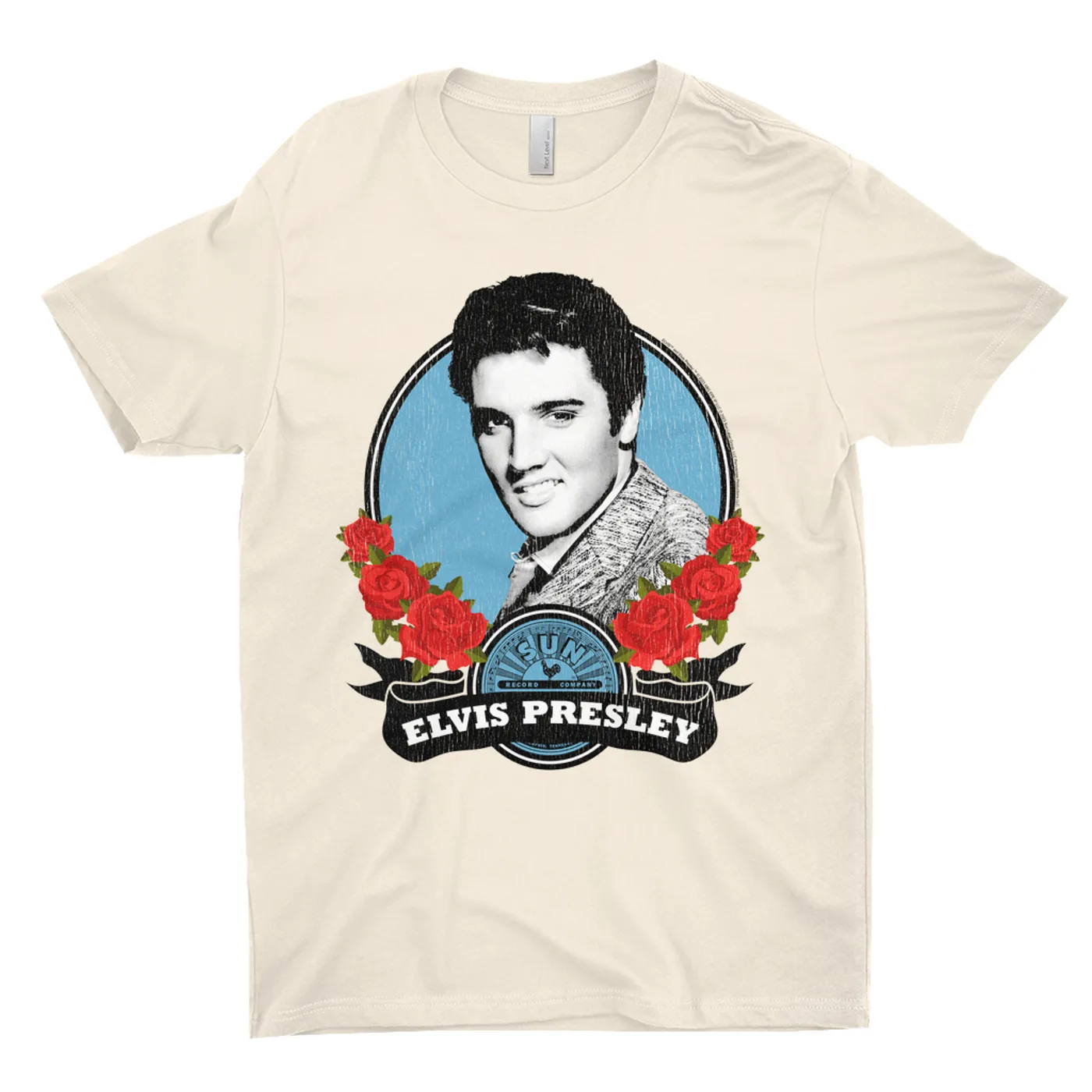 Sun Records T-Shirt | Elvis Presley In Roses Distressed (Merchbar Exclusive) Sun Records Shirt