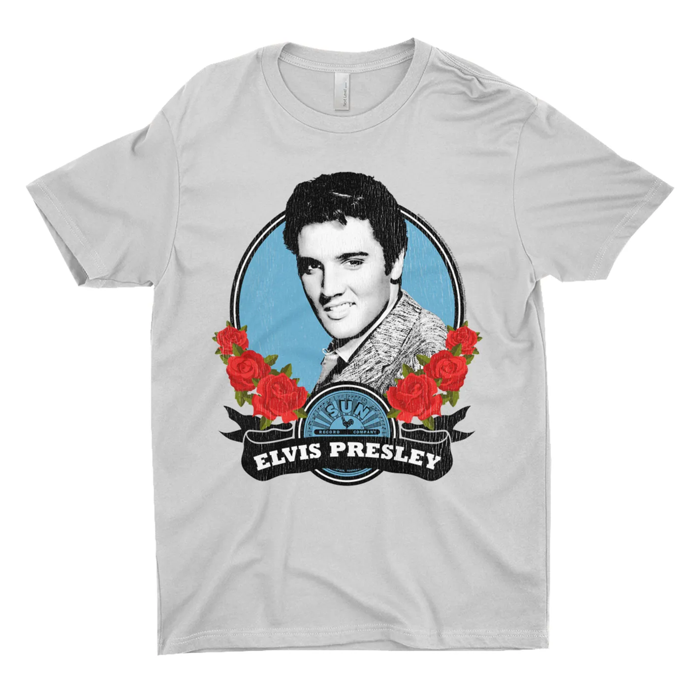 Sun Records T-Shirt | Elvis Presley In Roses Distressed (Merchbar Exclusive) Sun Records Shirt