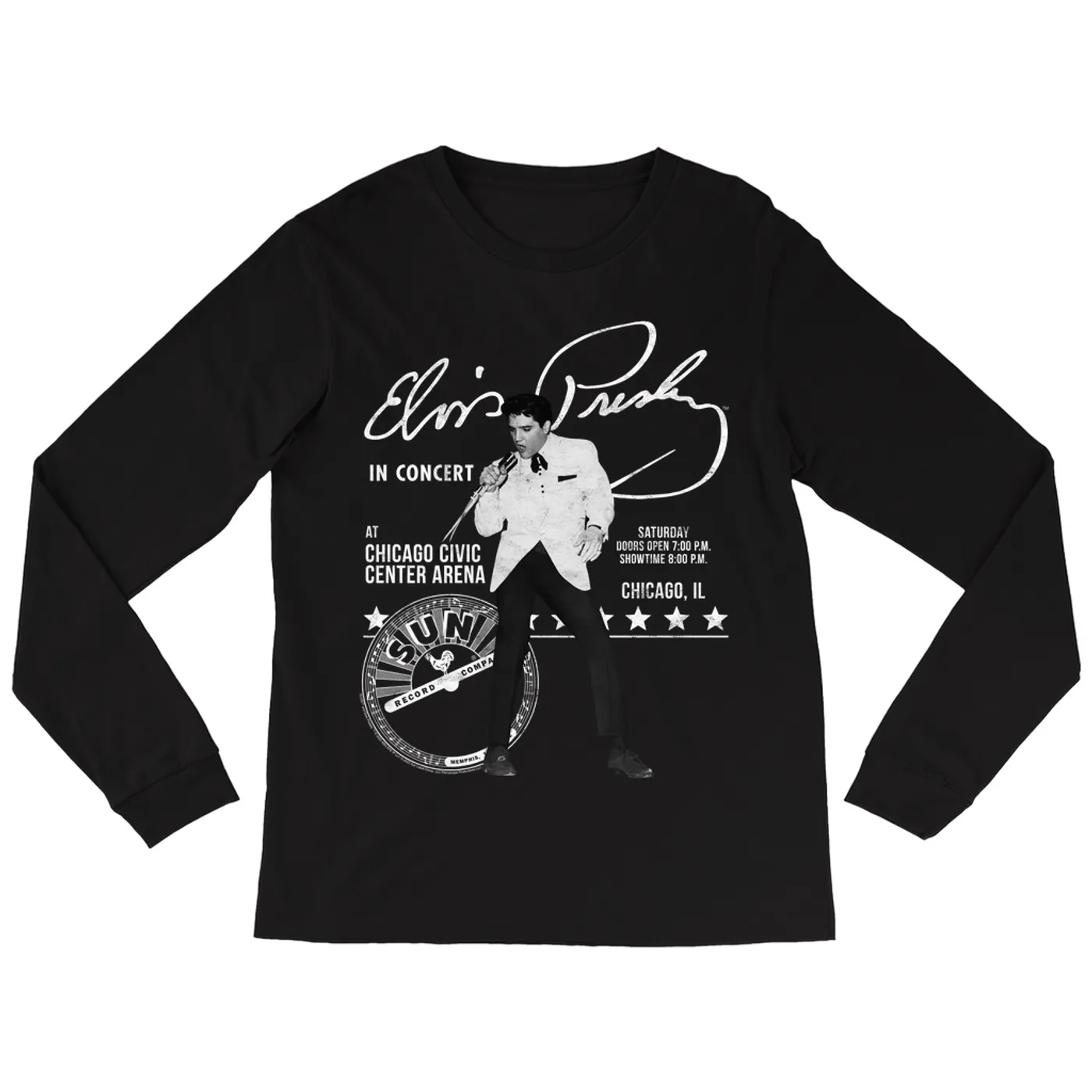 Sun Records Long Sleeve Shirt | Elvis Presley Chicago Civic Center Arena Show (Merchbar Exclusive) Sun Records Shirt
