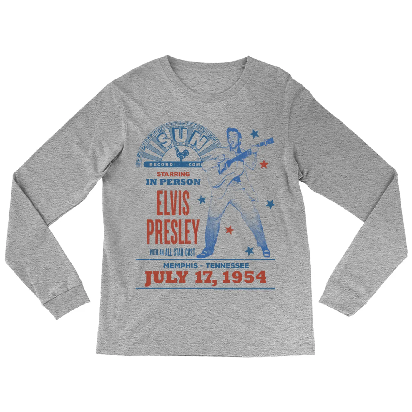 Elvis Presley Sun Records Long Sleeve Shirt | Memphis Tennessee July 1954 Concert Sun Records Shirt