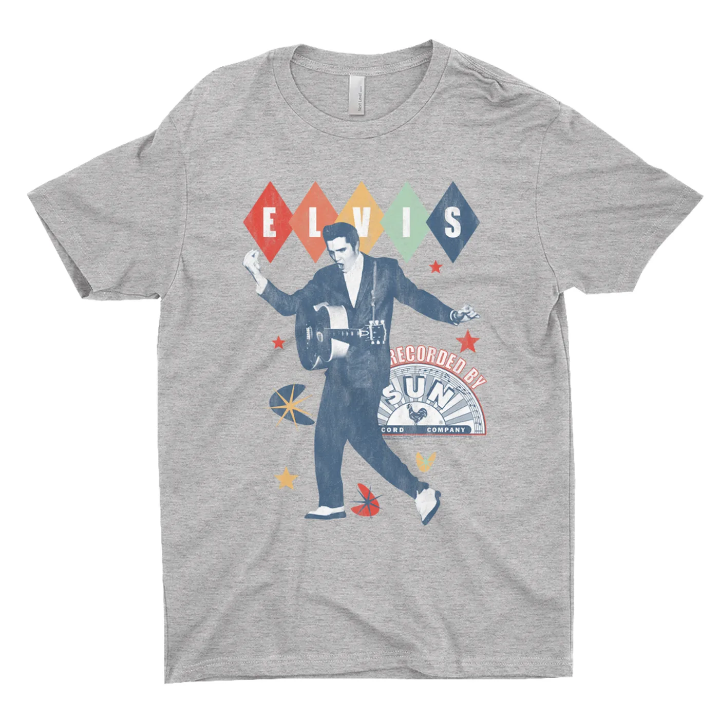 Sun Records T-Shirt | Elvis Presley Rainbow Ombre Recorded By Sun Sun Records Shirt