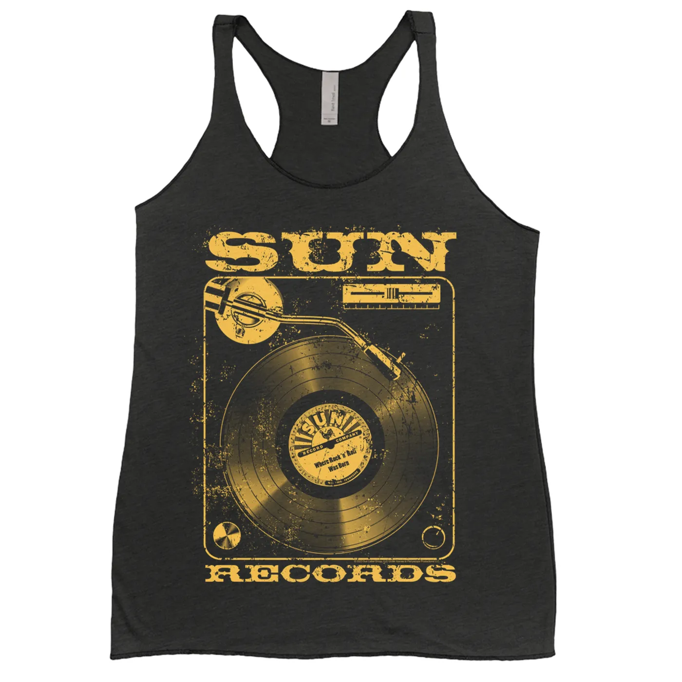 Sun Records Ladies' Tank Top | Sun Records On The Turntable Distressed Sun Records Shirt