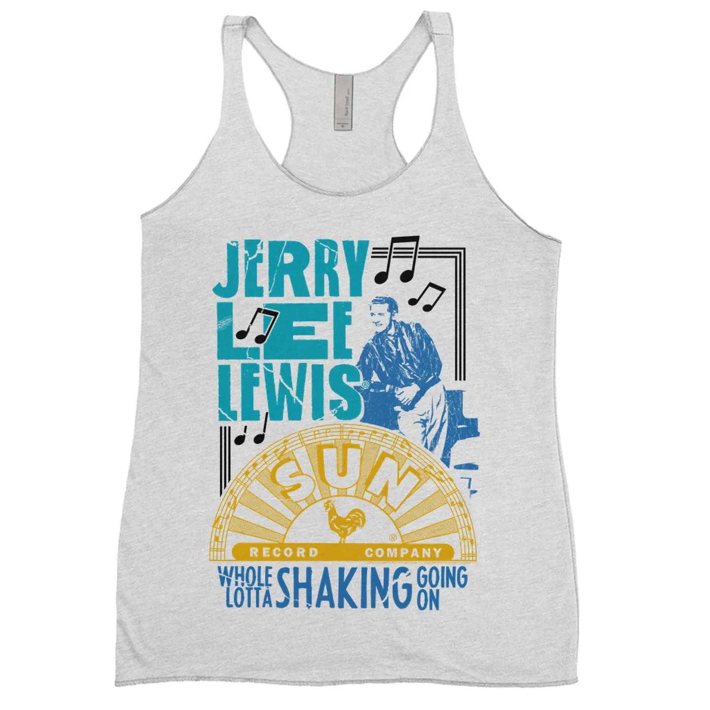 Jerry Lee Lewis Sun Records Ladies' Tank Top | Whole Lotta Shaking Going On Design Sun Records Shirt