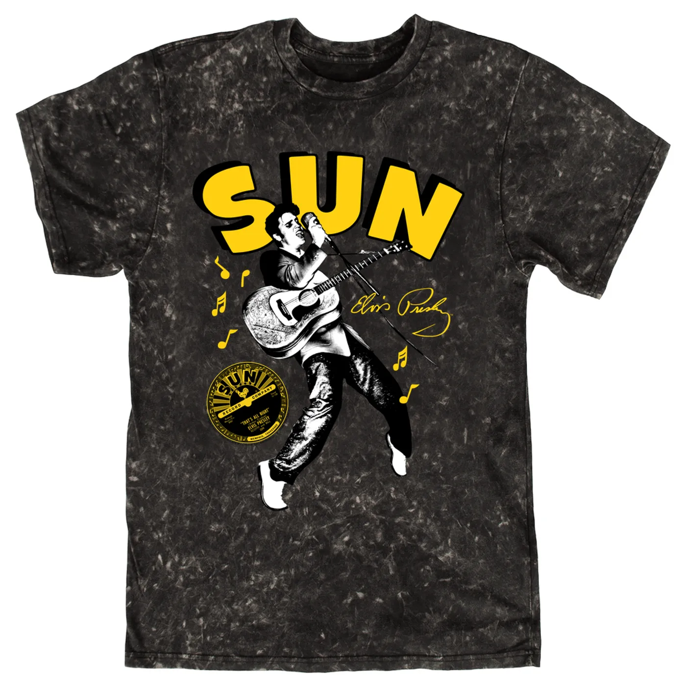 Elvis Presley Sun Records T-shirt | That's All Right Iconic Dance Move Sun Records Mineral Wash Shirt