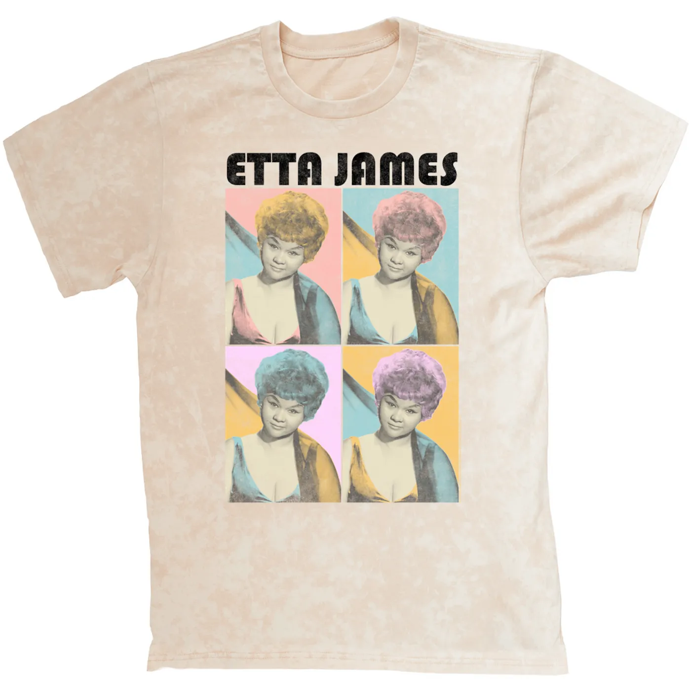 Etta James T-shirt | 1965 Pastel Pop Art Distressed Etta James Mineral Wash Shirt