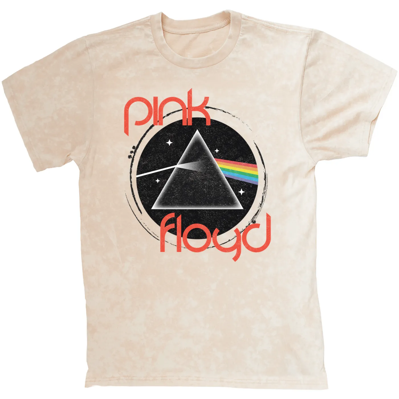 Pink Floyd T-shirt | Modern Retro Dark Side Of The Moon Distressed Pink Floyd Mineral Wash Shirt