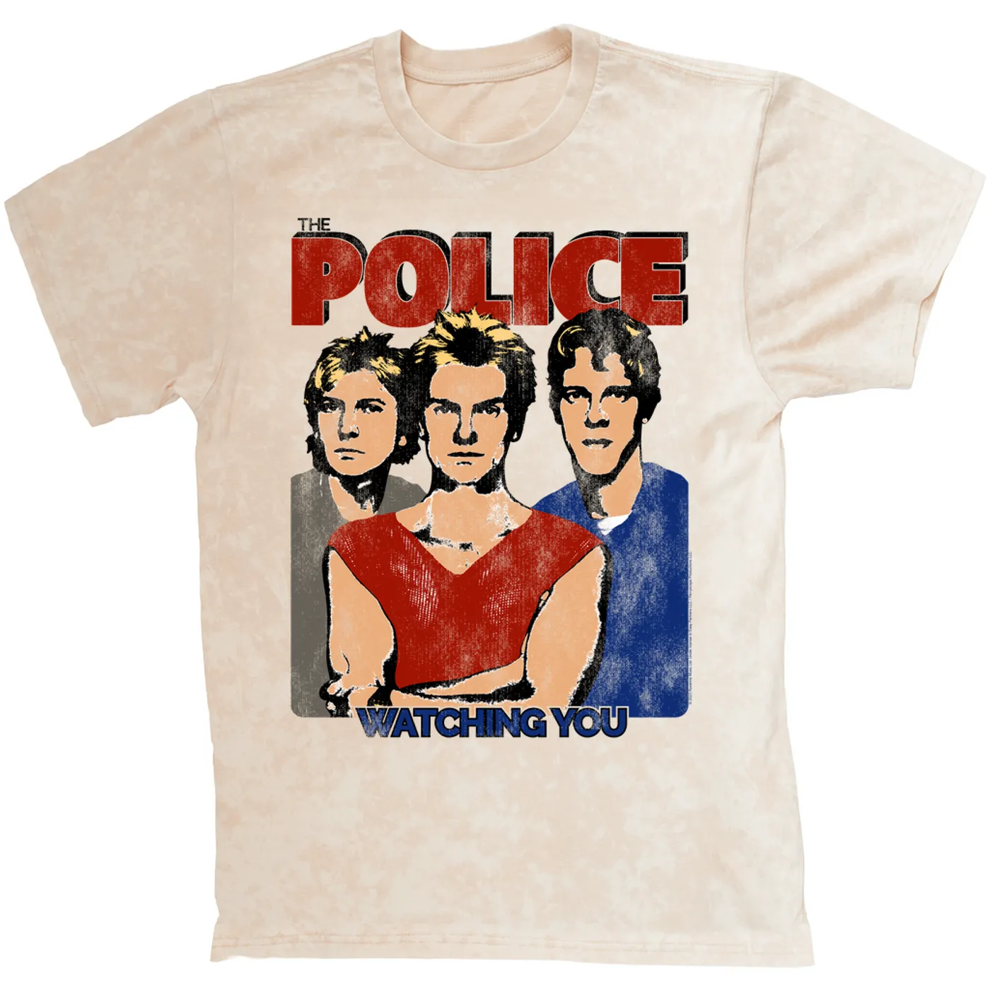 The Police T-shirt | Watching You Single Distressed (Merchbar Exclusive) The Police Mineral Wash Shirt