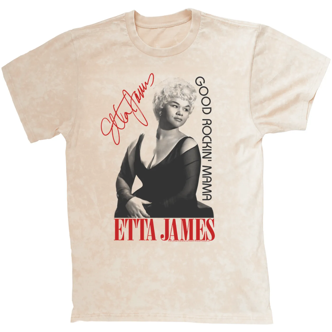 Etta James T-shirt | 1965 Good Rockin' Mama With Signature Etta James Mineral Wash Shirt
