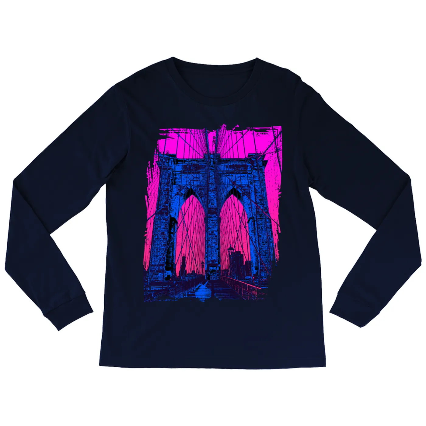 Merchbar Famous Landmarks Long Sleeve Shirt | Brooklyn Bridge Merchbar Famous Landmarks Shirt