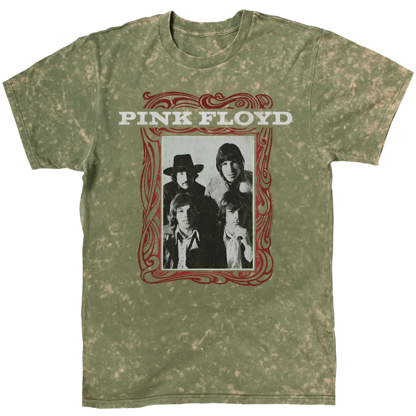Pink Floyd T-shirt | Point Me To The Sky Framed Album Art Distressed (Merchbar Exclusive) Pink Floyd Mineral Wash Shirt