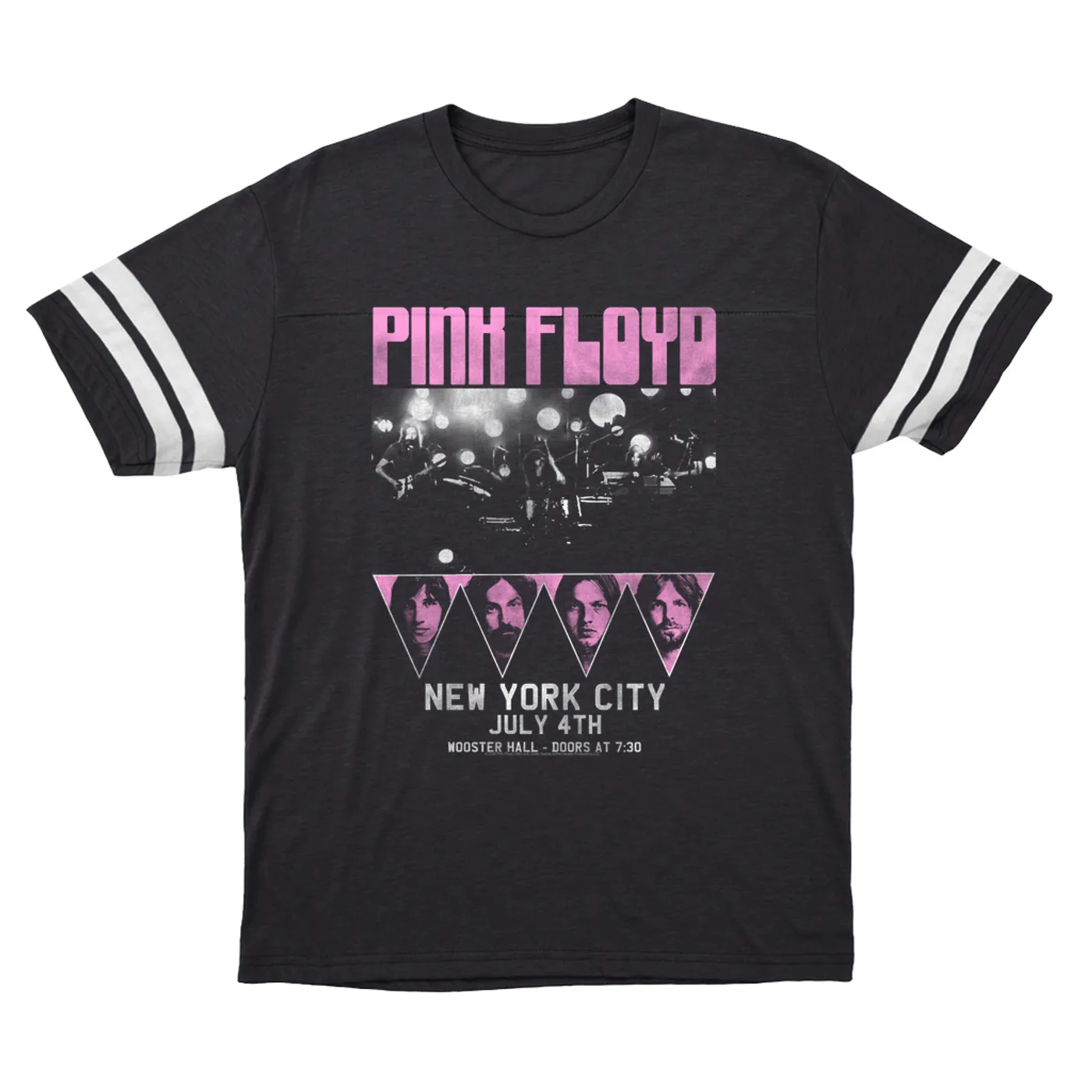 Pink Floyd T-Shirt | New York City 4th Of July Concert Poster Pink Pink Floyd Football Shirt