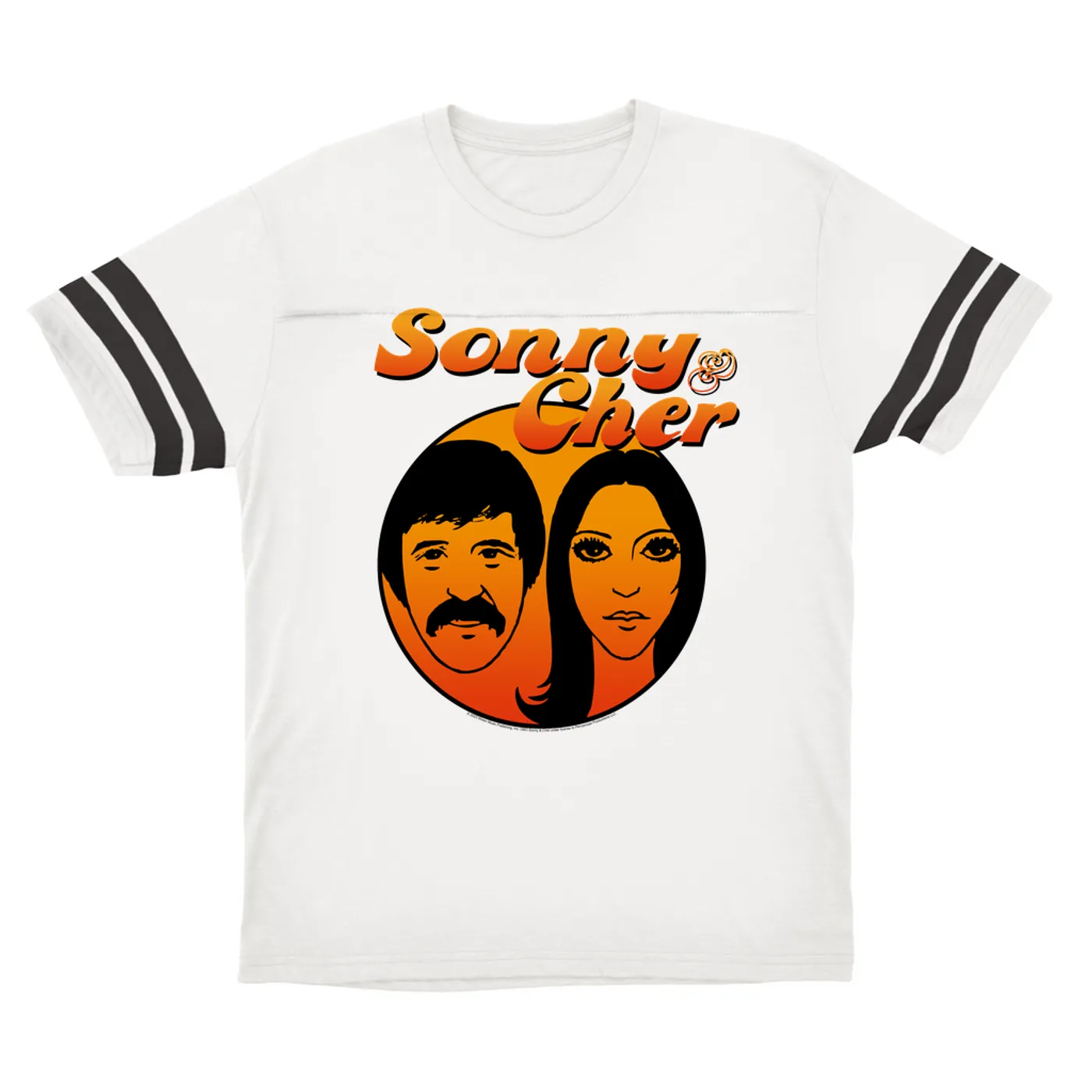 Sonny & Cher T-Shirt | Comedy Hour Illustration And Logo Ombre (Merchbar Exclusive) Sonny and Cher Football Shirt