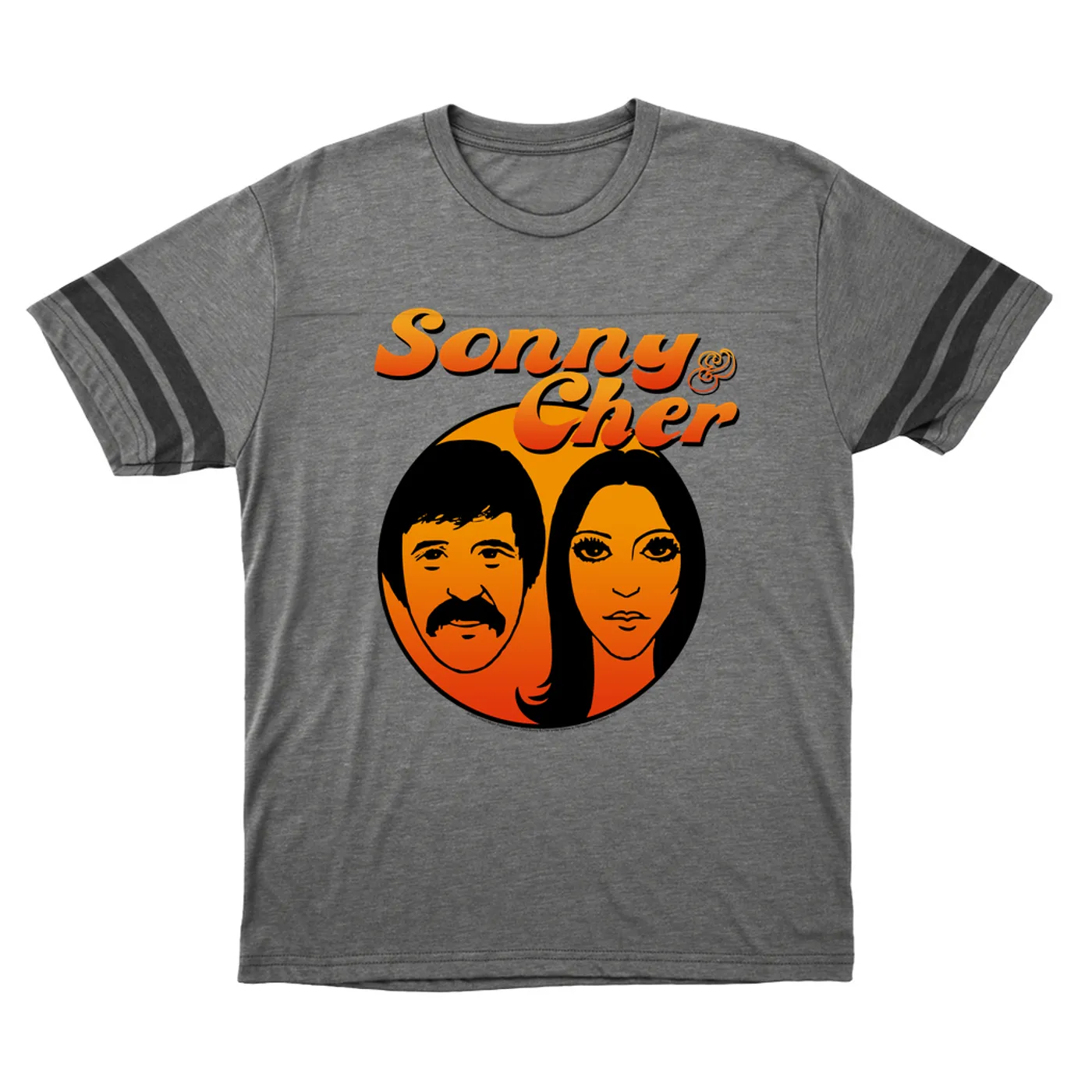 Sonny & Cher T-Shirt | Comedy Hour Illustration And Logo Ombre (Merchbar Exclusive) Sonny and Cher Football Shirt