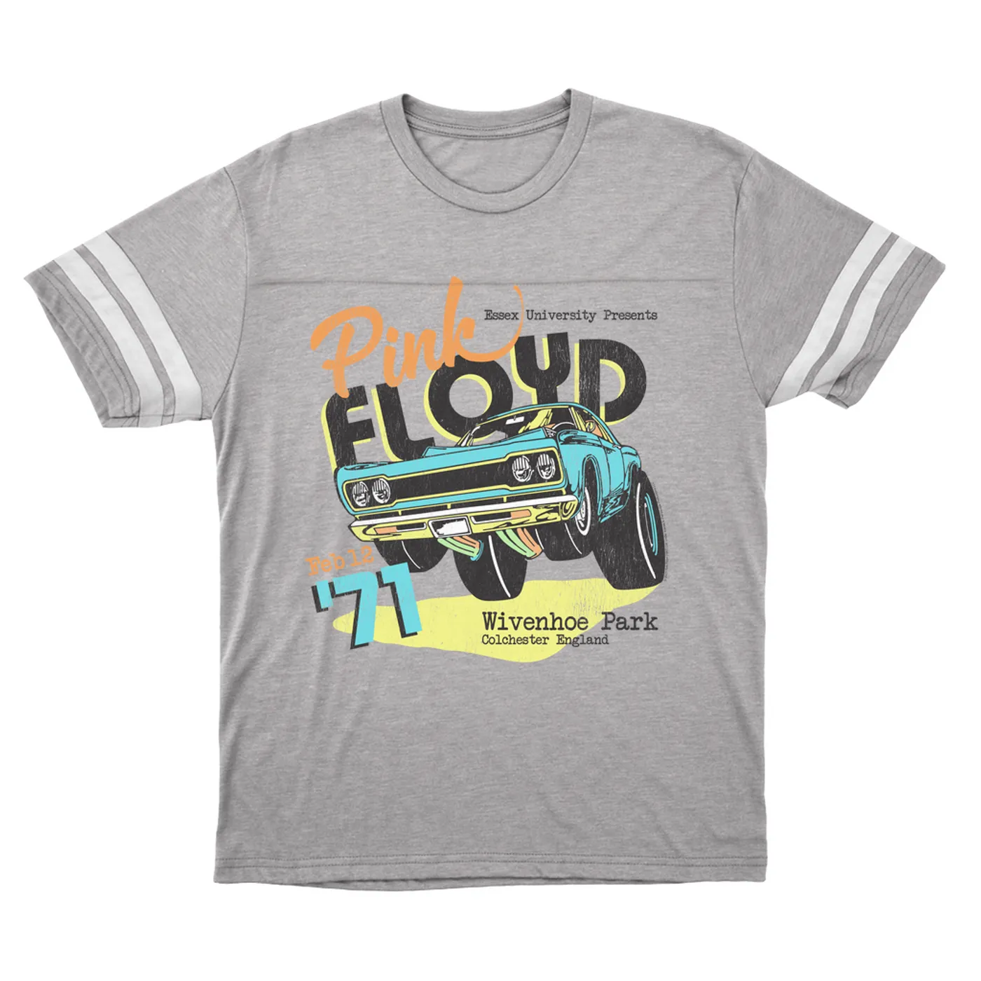 Pink Floyd T-Shirt | Essex University Plymouth Roadrunner Concert Promotion Distressed Pink Floyd Football Shirt