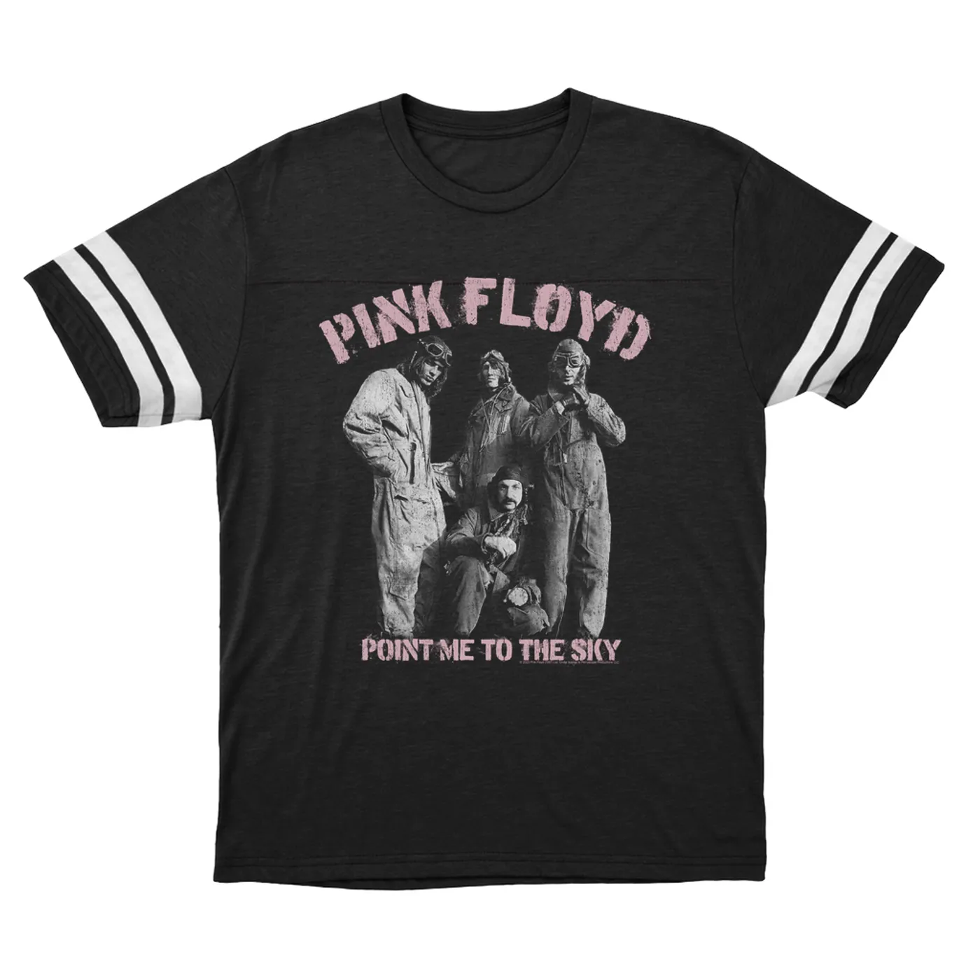 Pink Floyd T-Shirt | Point Me To The Sky Pink Design Distressed (Merchbar Exclusive) Pink Floyd Football Shirt