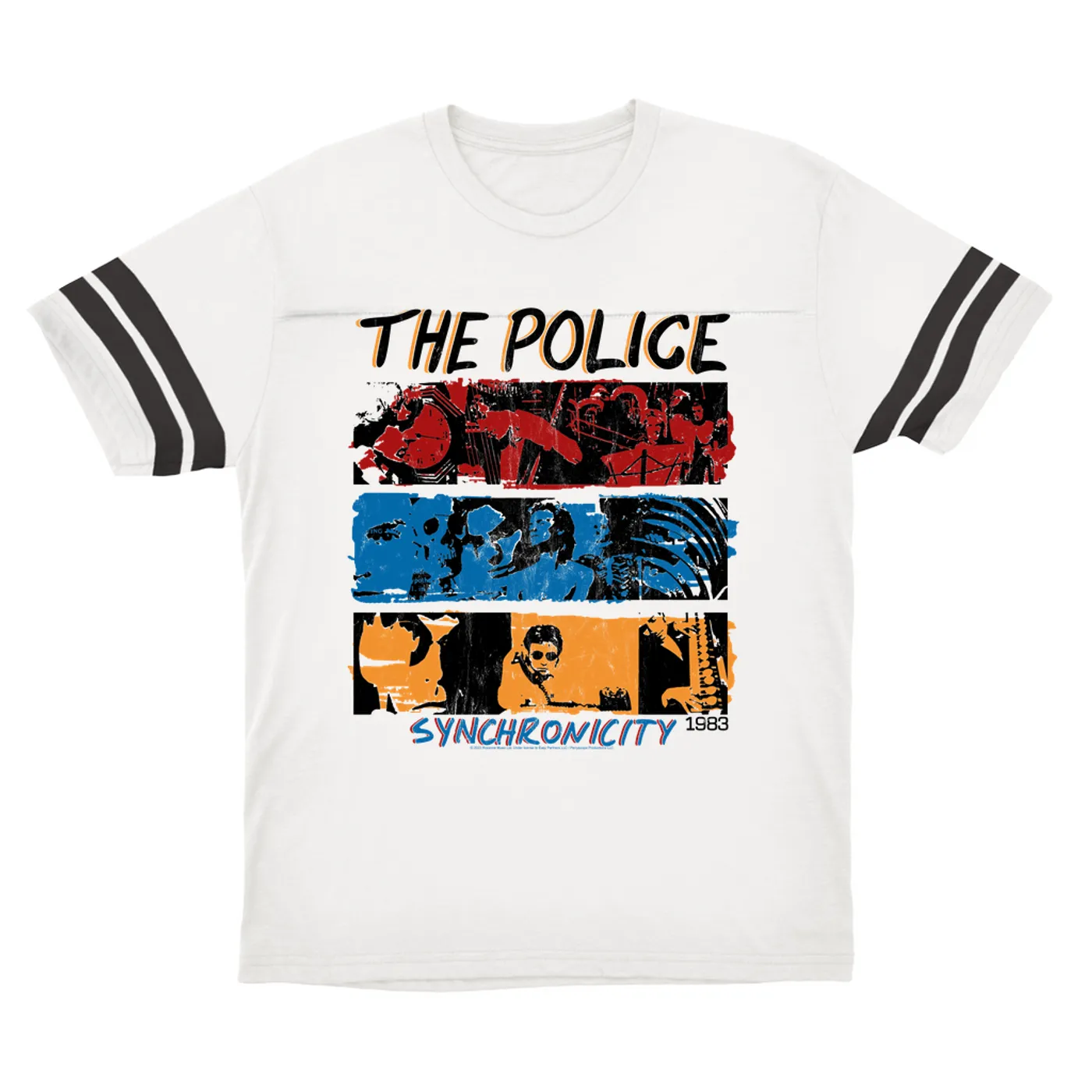 The Police T-Shirt | 1983 Synchronicity Tour Distressed (Merchbar Exclusive) The Police Football Shirt