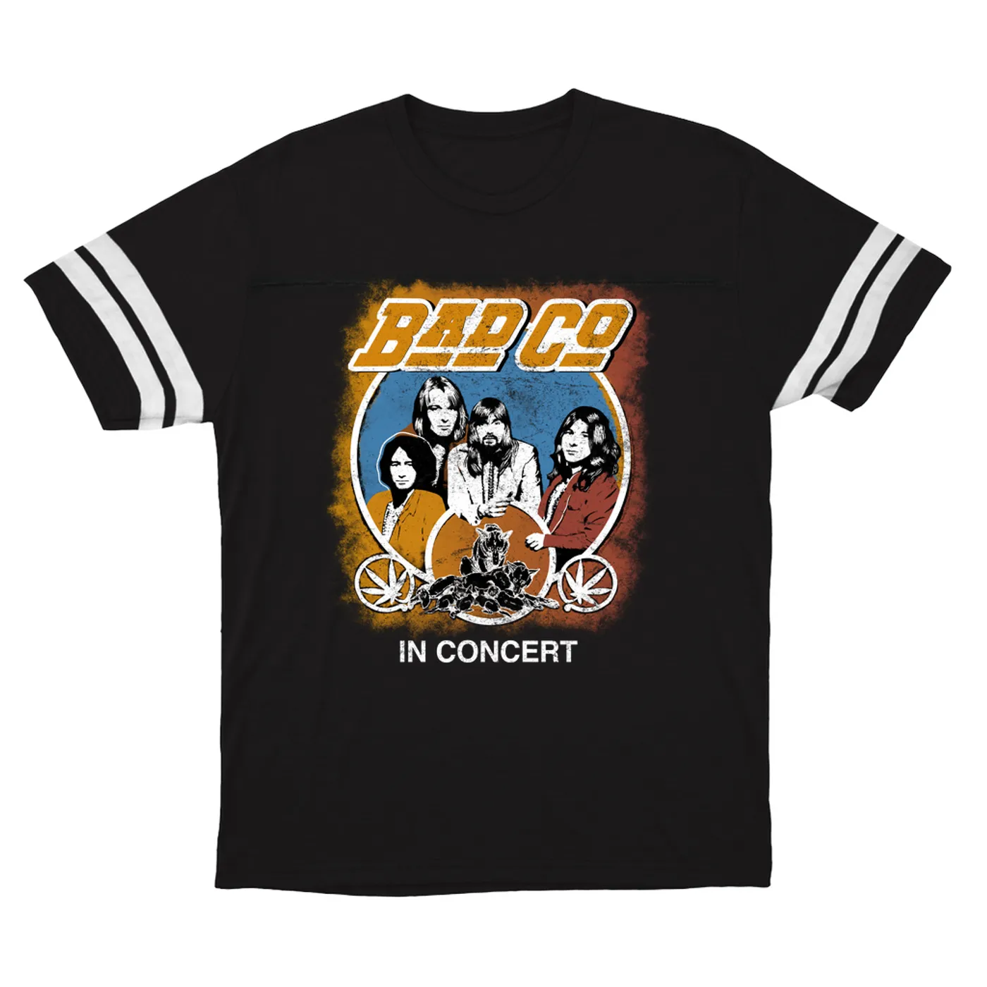 Bad Company T-Shirt | Straight Ahead Live In Concert Distressed Bad Company Football Shirt