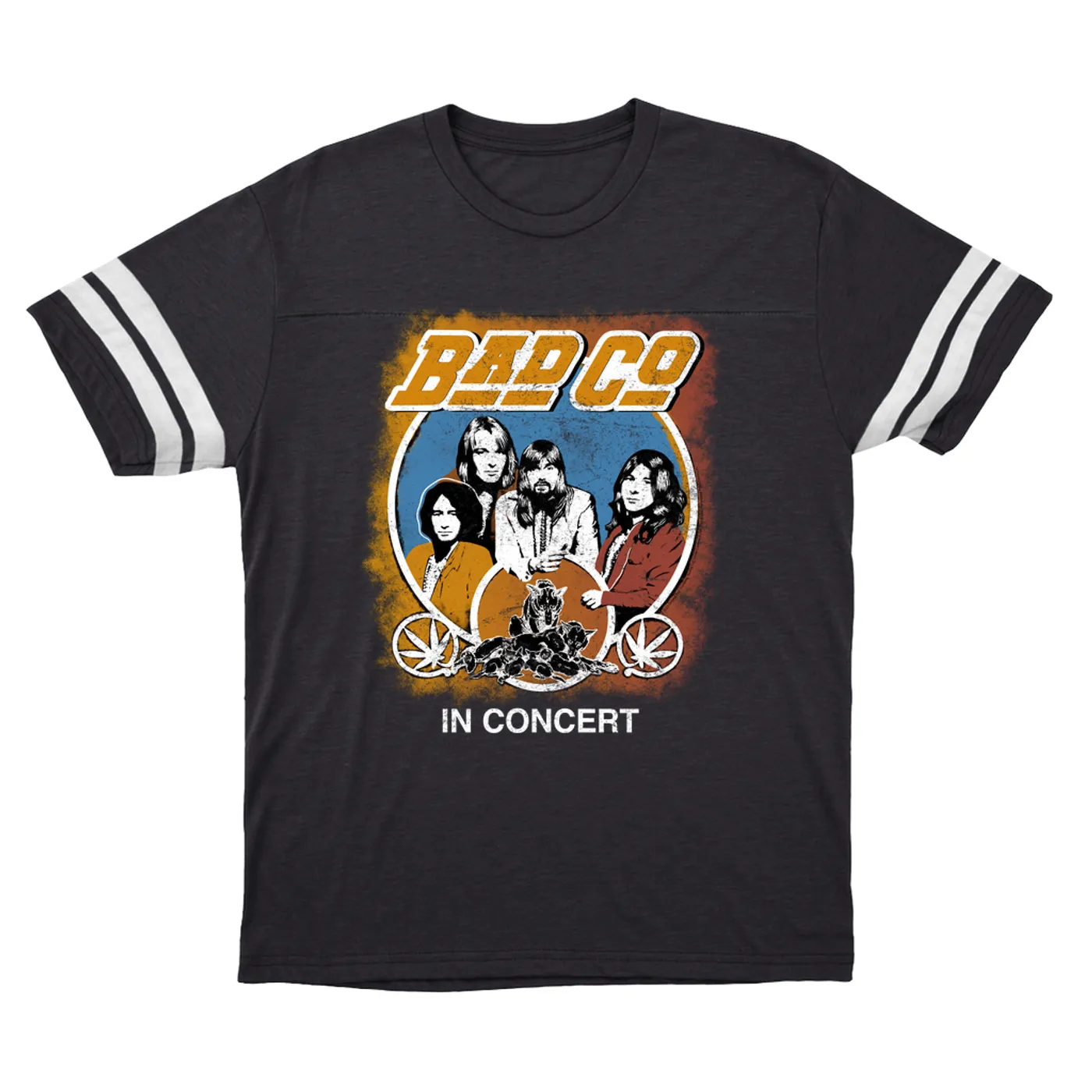 Bad Company T-Shirt | Straight Ahead Live In Concert Distressed Bad Company Football Shirt