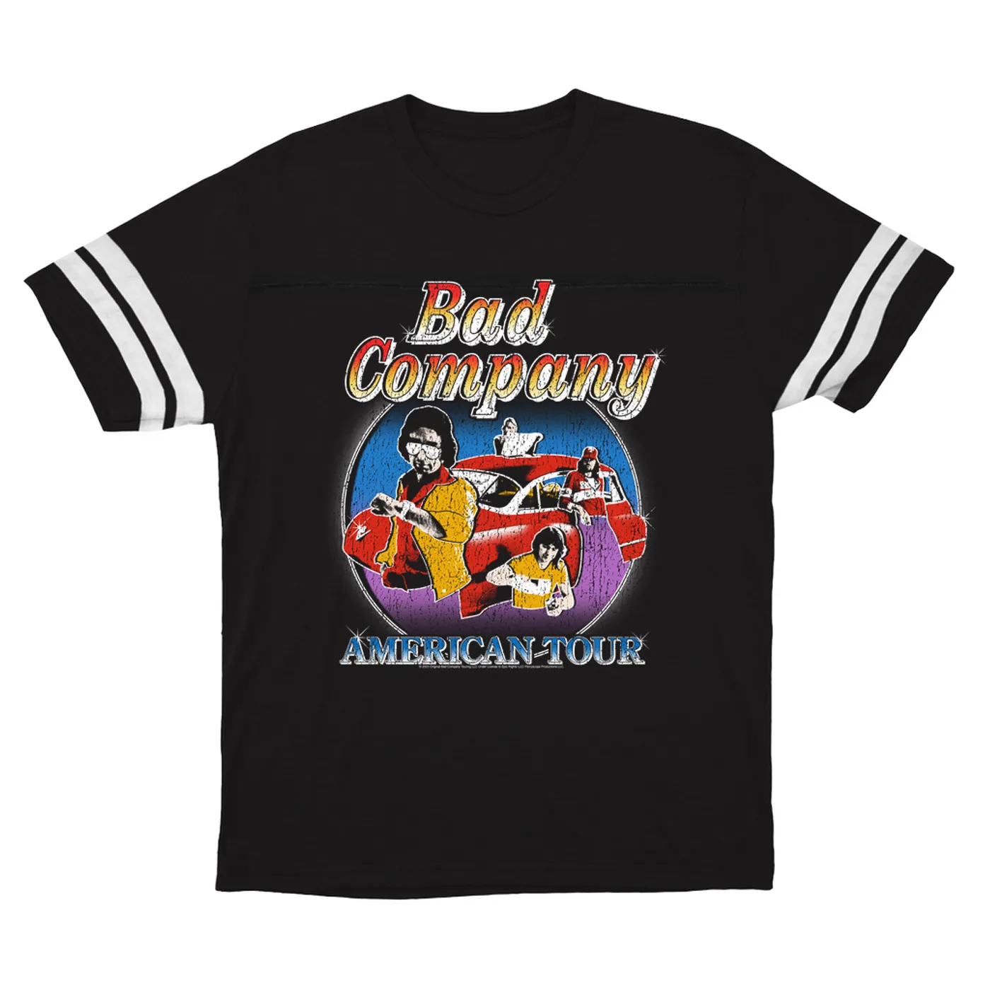 Bad Company T-Shirt | Crazy Circles American Tour Distressed Bad Company Football Shirt
