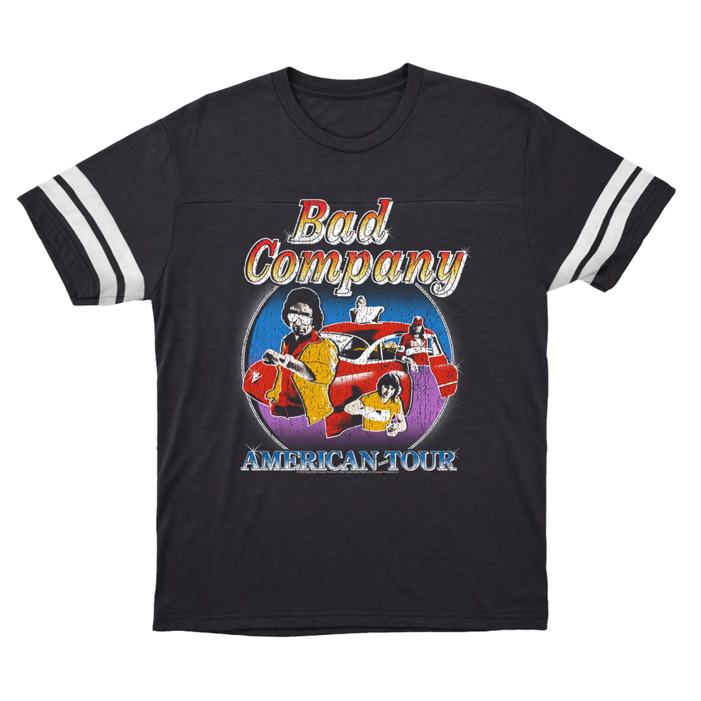 Bad Company T-Shirt | Crazy Circles American Tour Distressed Bad Company Football Shirt