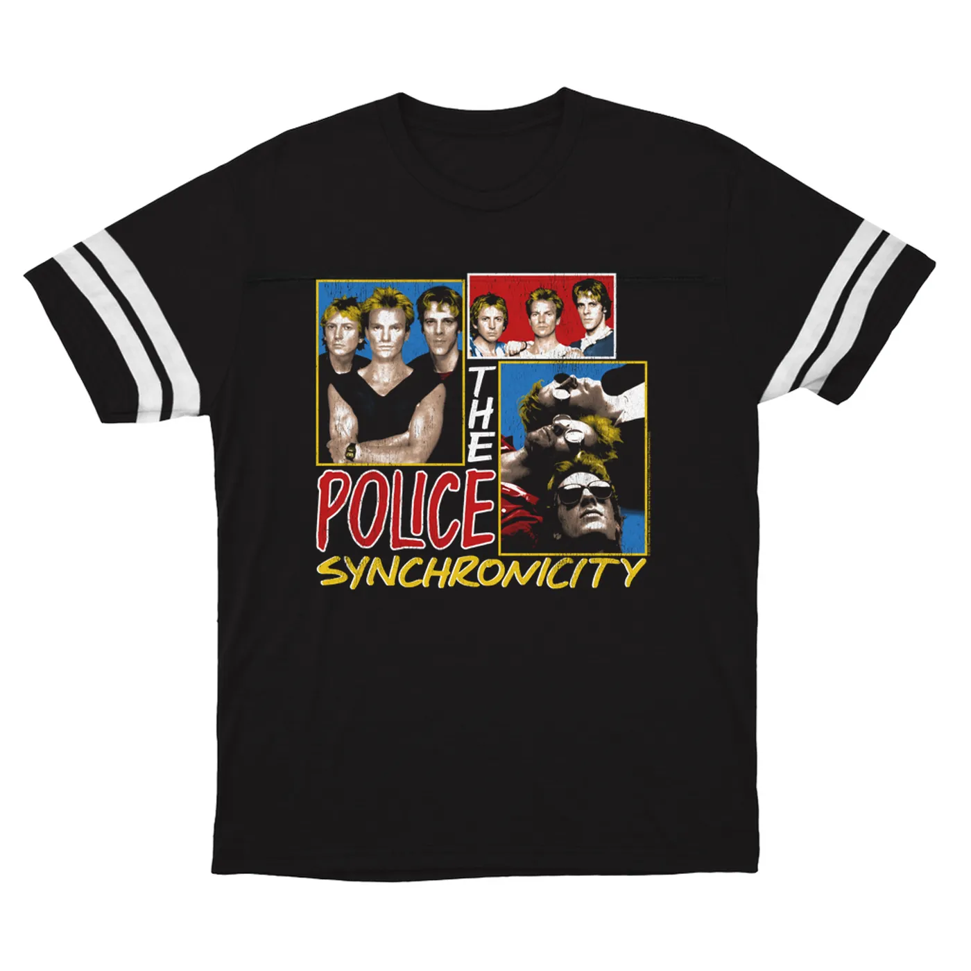 The Police T-Shirt | Synchronicity Collage Distressed (Merchbar Exclusive) The Police Football Shirt