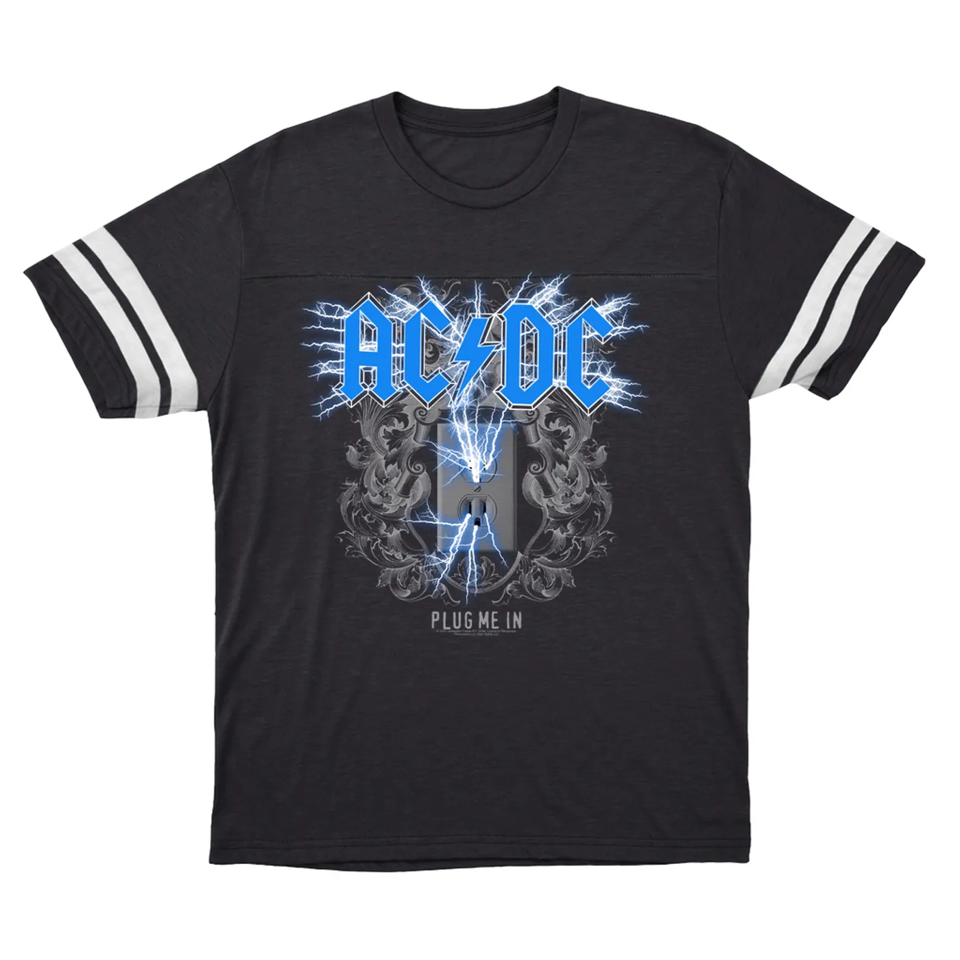 AC/DC T-Shirt | Plug Me In Blue (Merchbar Exclusive) ACDC Football Shirt