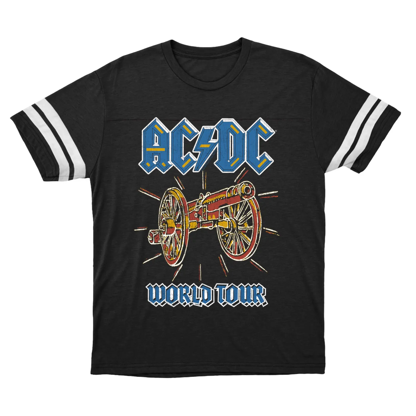 AC/DC T-Shirt | World Tour For Those About To Rock Cannon Image ACDC Football Shirt