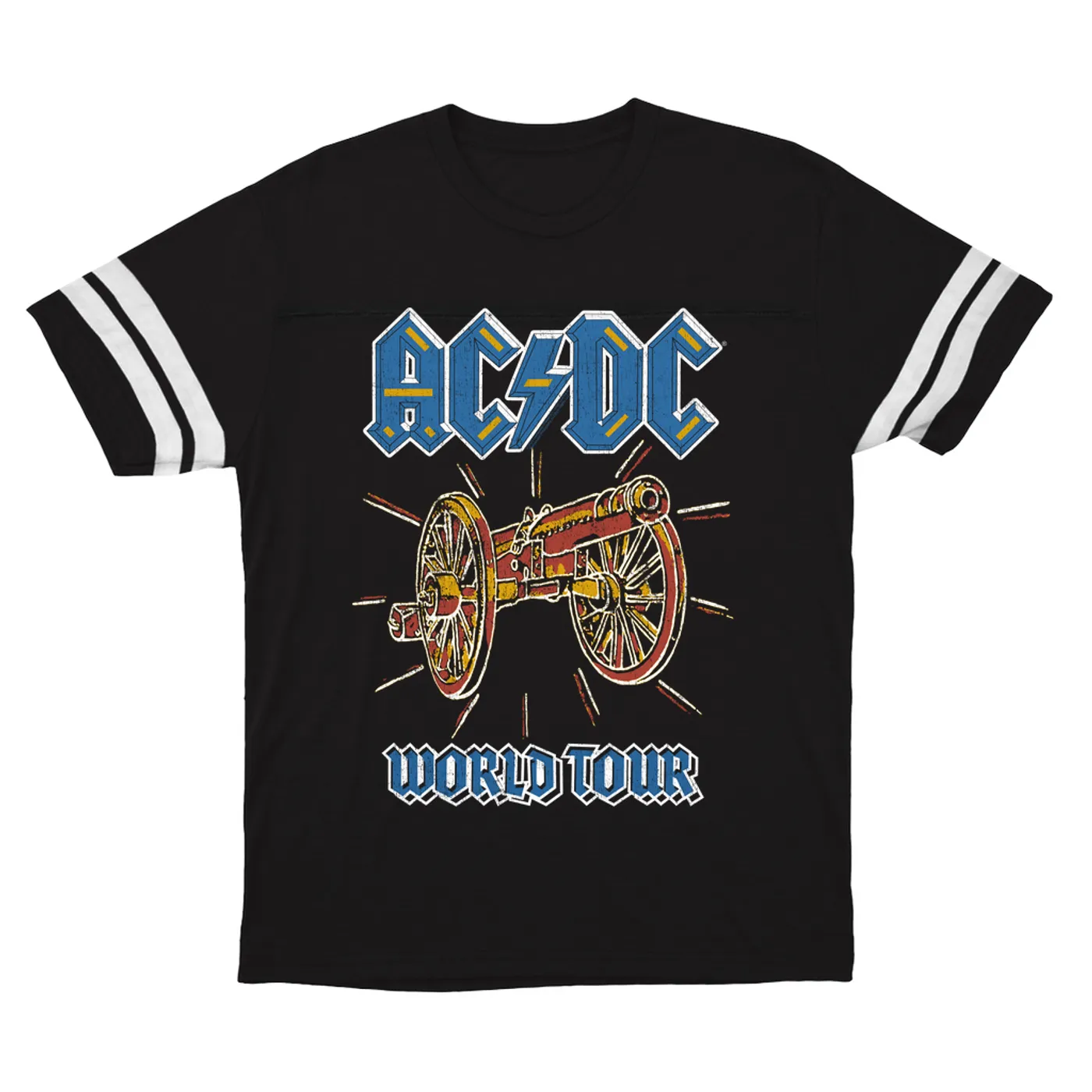 AC/DC T-Shirt | World Tour For Those About To Rock Cannon Image ACDC Football Shirt