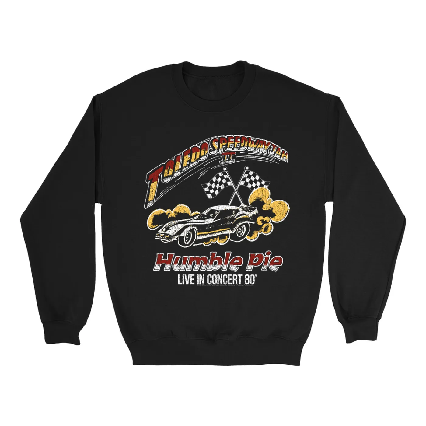 Humble Pie Sweatshirt | Toledo Speedway Jam II 1980 Distressed (Merchbar Exclusive) Humble Pie Sweatshirt