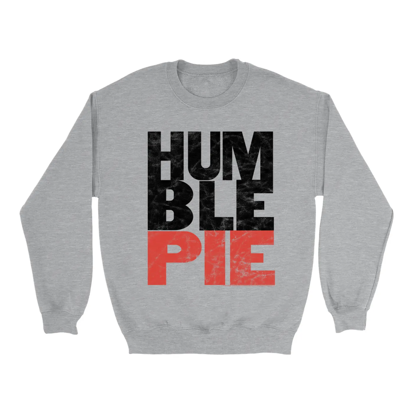 Humble Pie Sweatshirt | Black Red Large Logo Distressed Humble Pie Sweatshirt