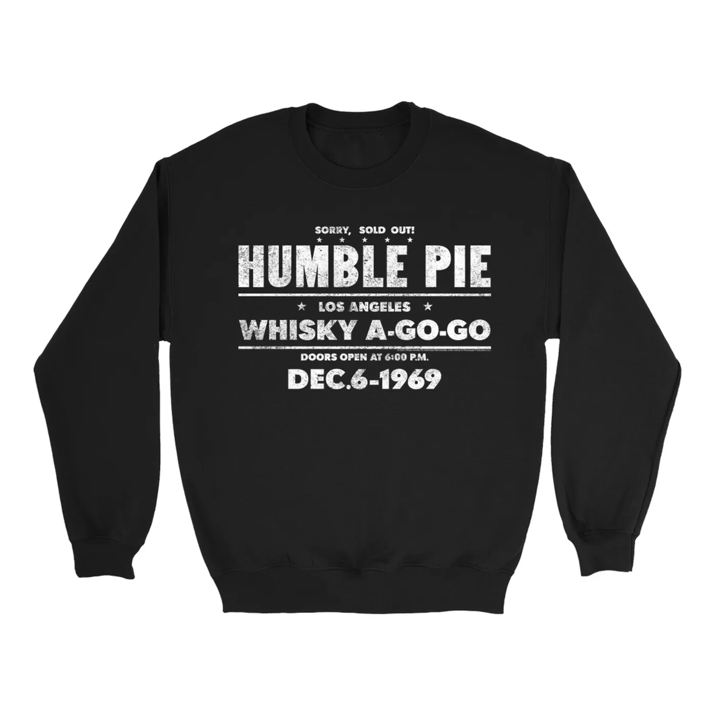 Humble Pie Sweatshirt | Sold Out! Whisky A Go Go 1969 Distressed (Merchbar Exclusive) Humble Pie Sweatshirt