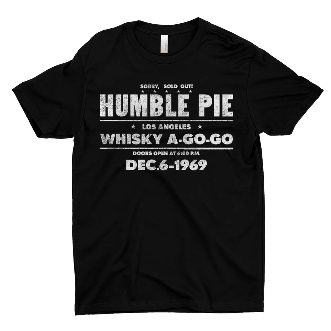 Humble Pie T-Shirt | Sold Out! Whisky A Go Go 1969 Distressed (Merchbar Exclusive) Humble Pie Shirt