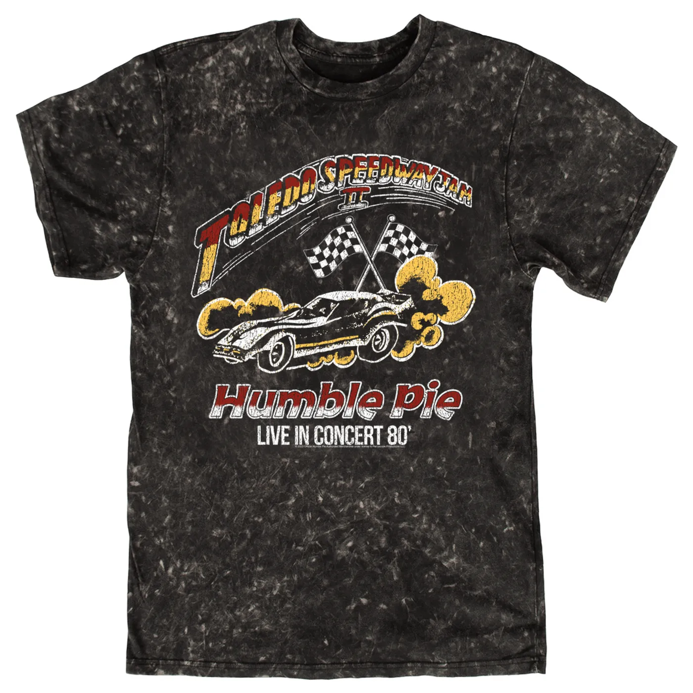 Humble Pie T-shirt | Toledo Speedway Jam II 1980 Distressed (Merchbar Exclusive) Humble Pie Mineral Wash Shirt