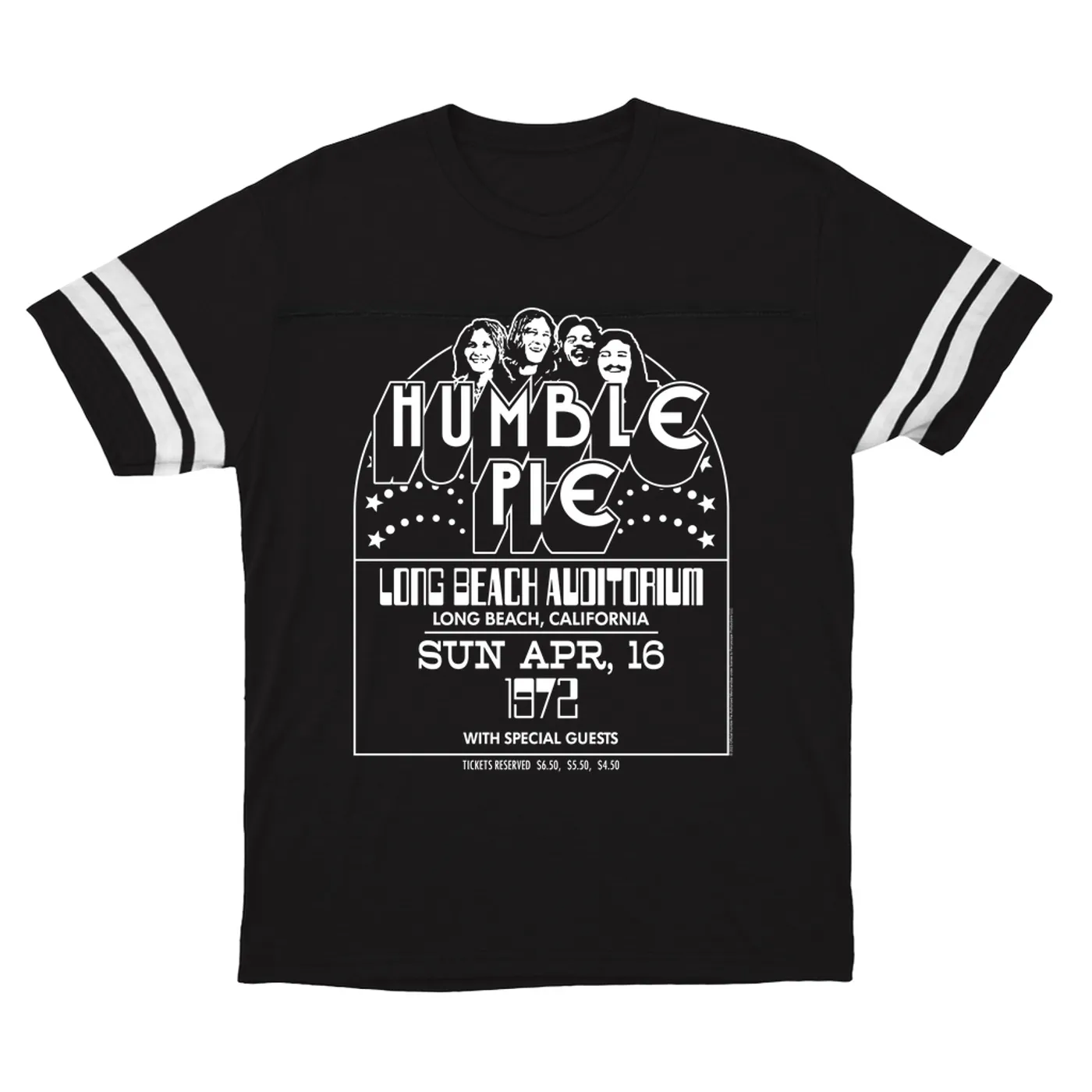 Humble Pie T-Shirt | Long Beach Auditorium 1972 Humble Pie Football Shirt