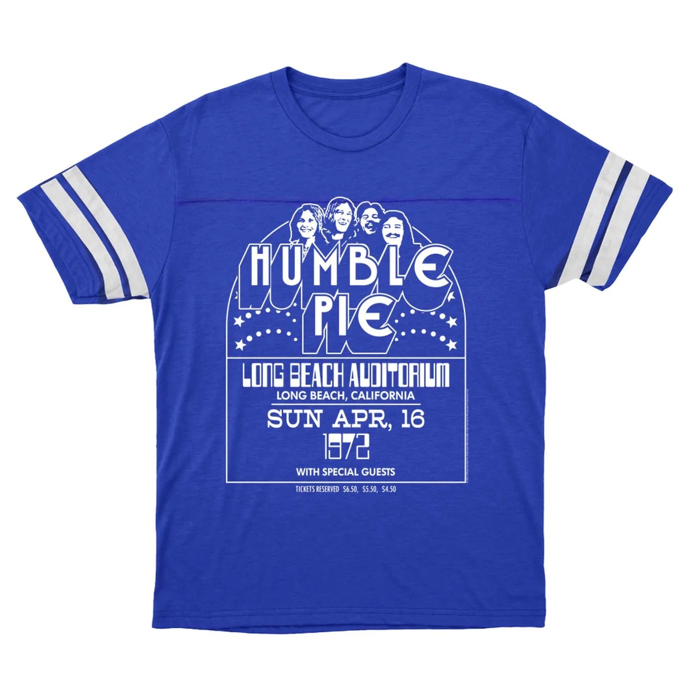 Humble Pie T-Shirt | Long Beach Auditorium 1972 Humble Pie Football Shirt