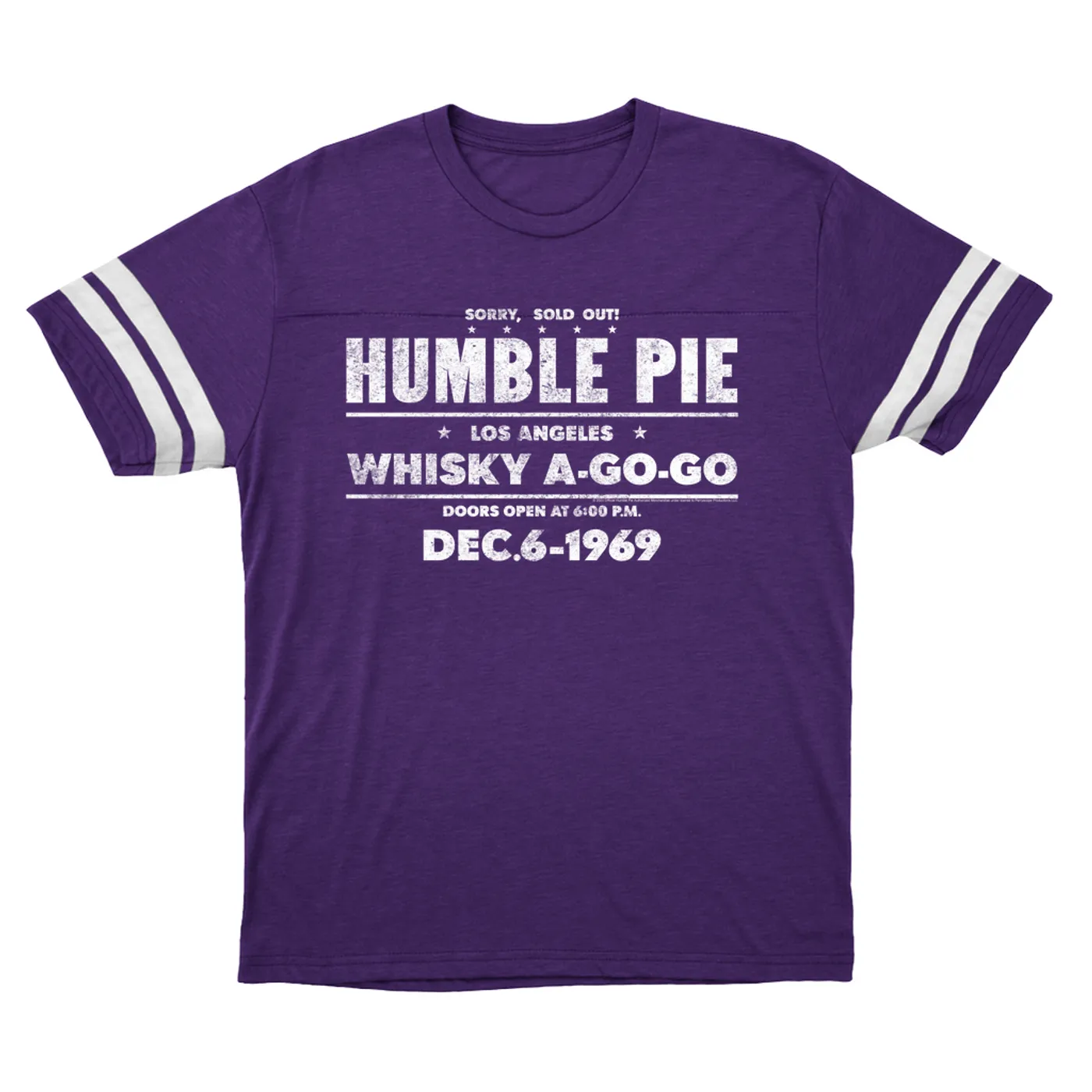 Humble Pie T-Shirt | Sold Out! Whisky A Go Go 1969 Distressed (Merchbar Exclusive) Humble Pie Football Shirt