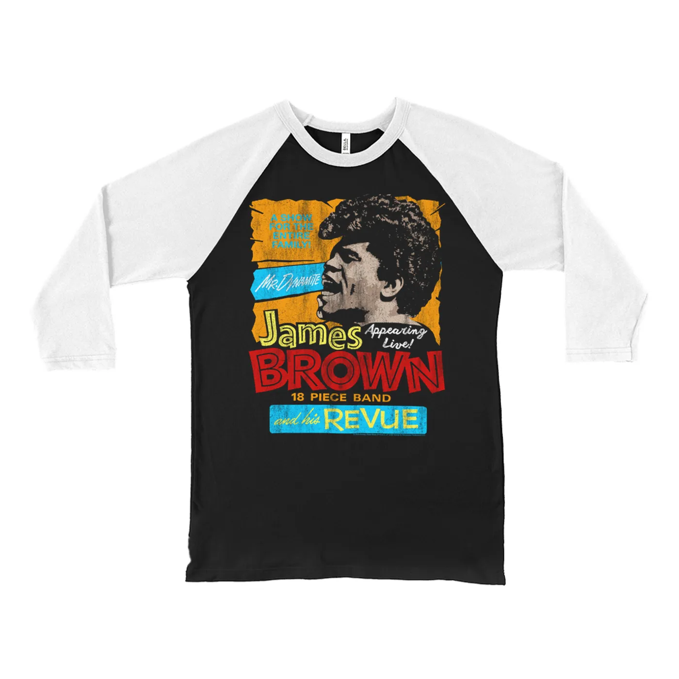 James Brown 3/4 Sleeve Baseball Tee | A Show For The Family WIth Mr. Dynamite And His Revue James Brown Shirt