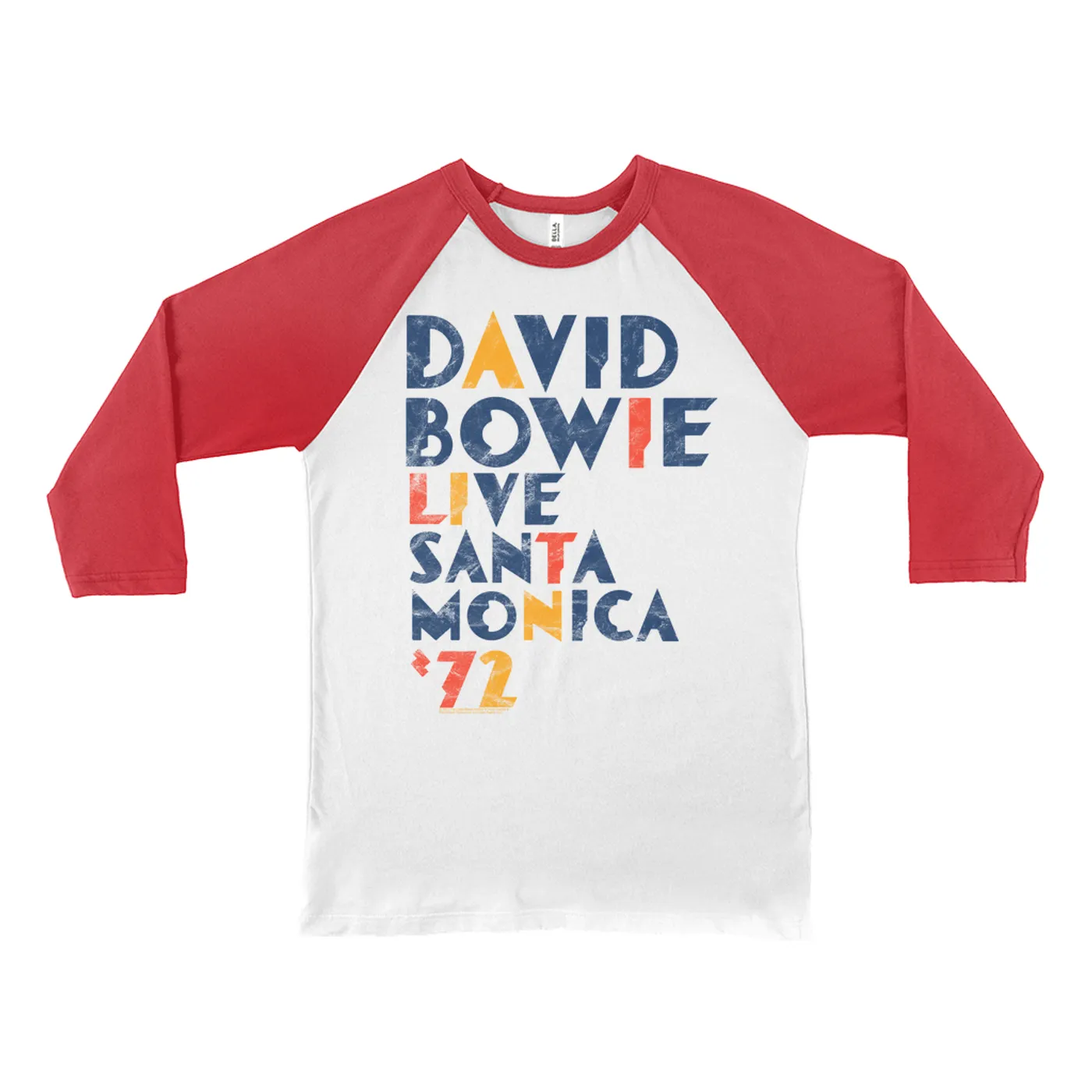 David Bowie 3/4 Sleeve Baseball Tee | LIVE In Santa Monica 1972 Distressed David Bowie Shirt