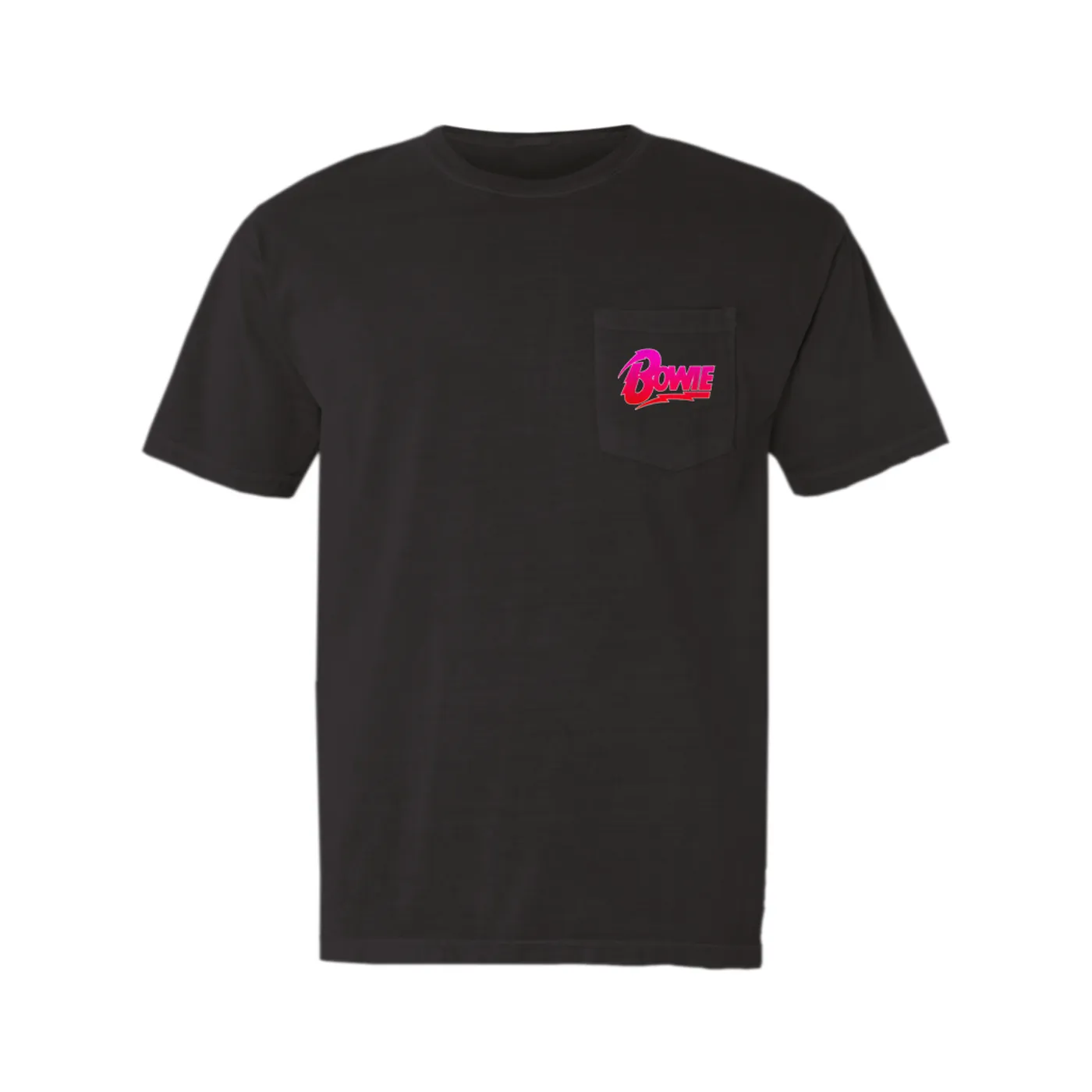 David Bowie T-Shirt | Pink and Red Bowie Logo (Merchbar Exclusive) David Bowie Pocket T-shirt