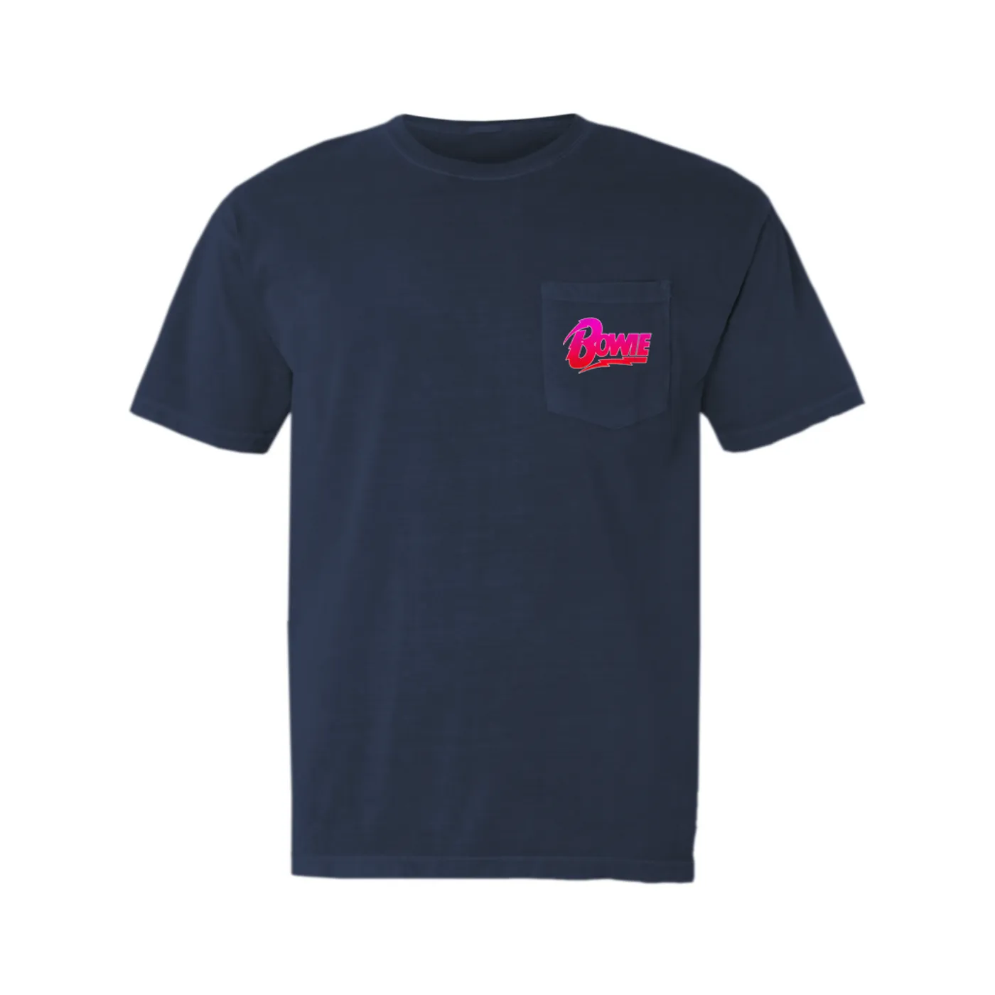 David Bowie T-Shirt | Pink and Red Bowie Logo (Merchbar Exclusive) David Bowie Pocket T-shirt