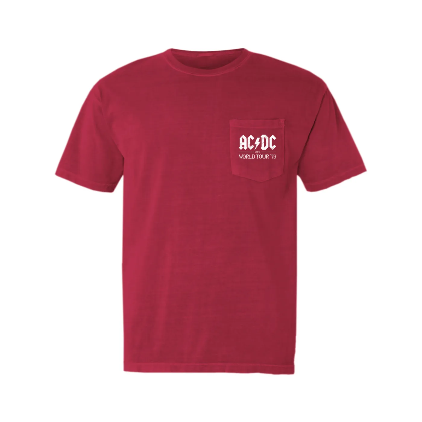 AC/DC T-Shirt | Live In Concert 1979 Distressed ACDC Pocket T-shirt