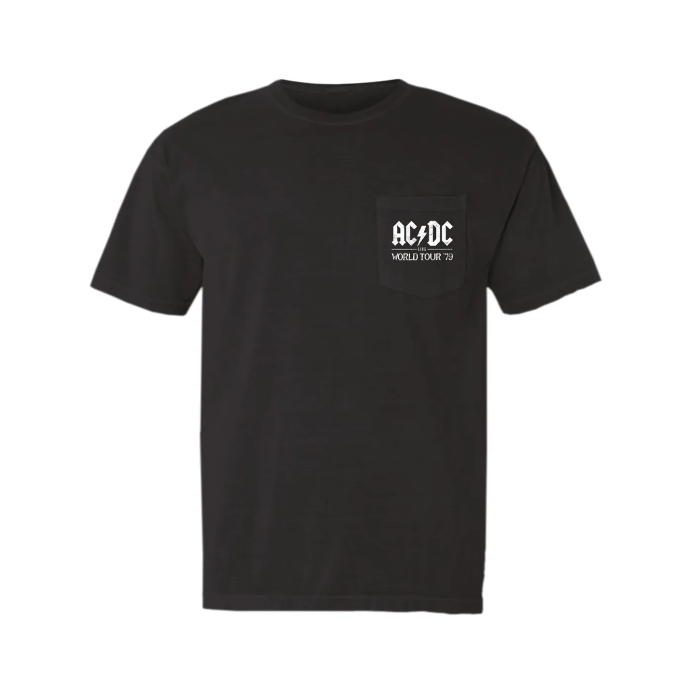 AC/DC T-Shirt | Live In Concert 1979 Distressed ACDC Pocket T-shirt