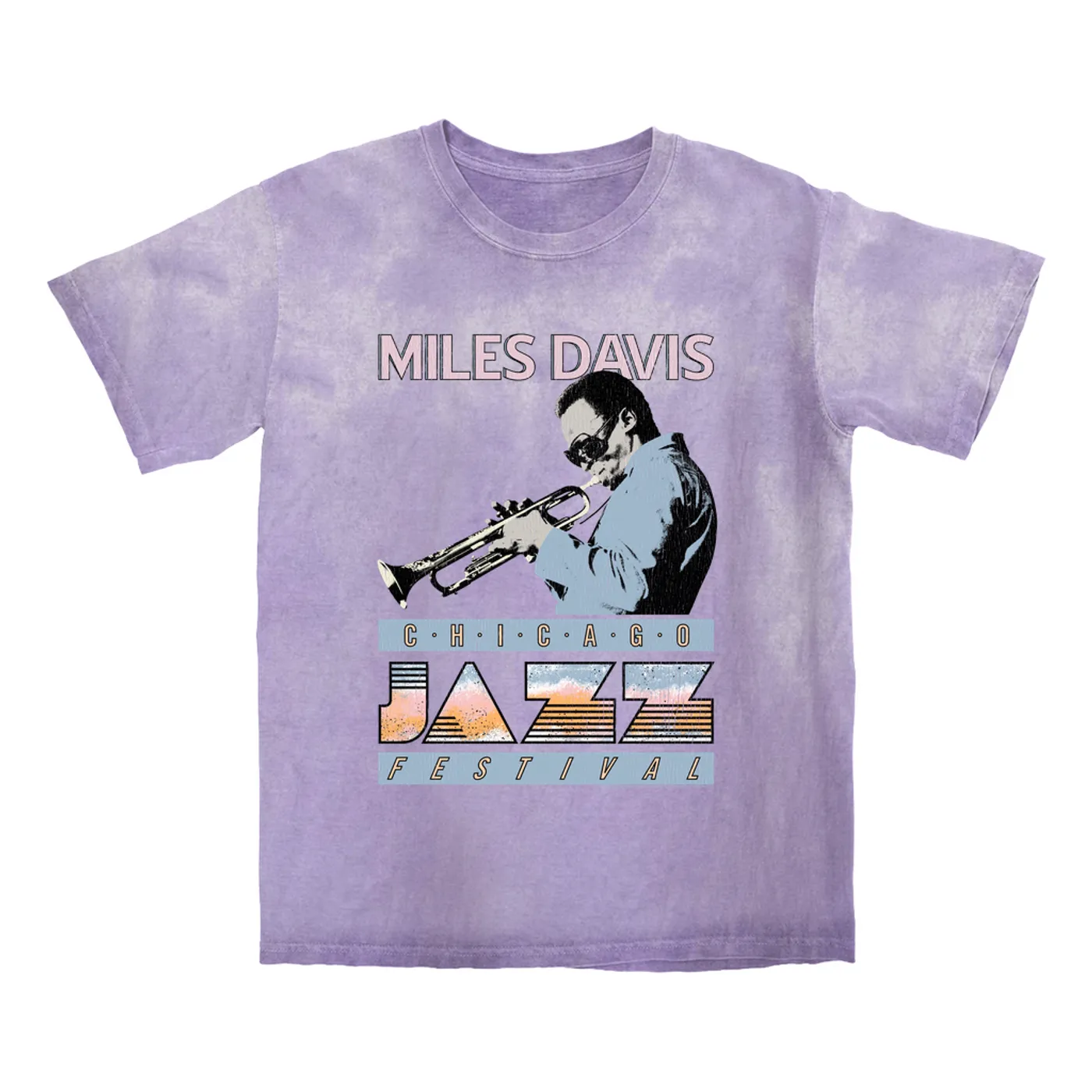Miles Davis T-shirt | Jazz Festival Chicago (Merchbar Exclusive) Miles Davis Color Blast Shirt