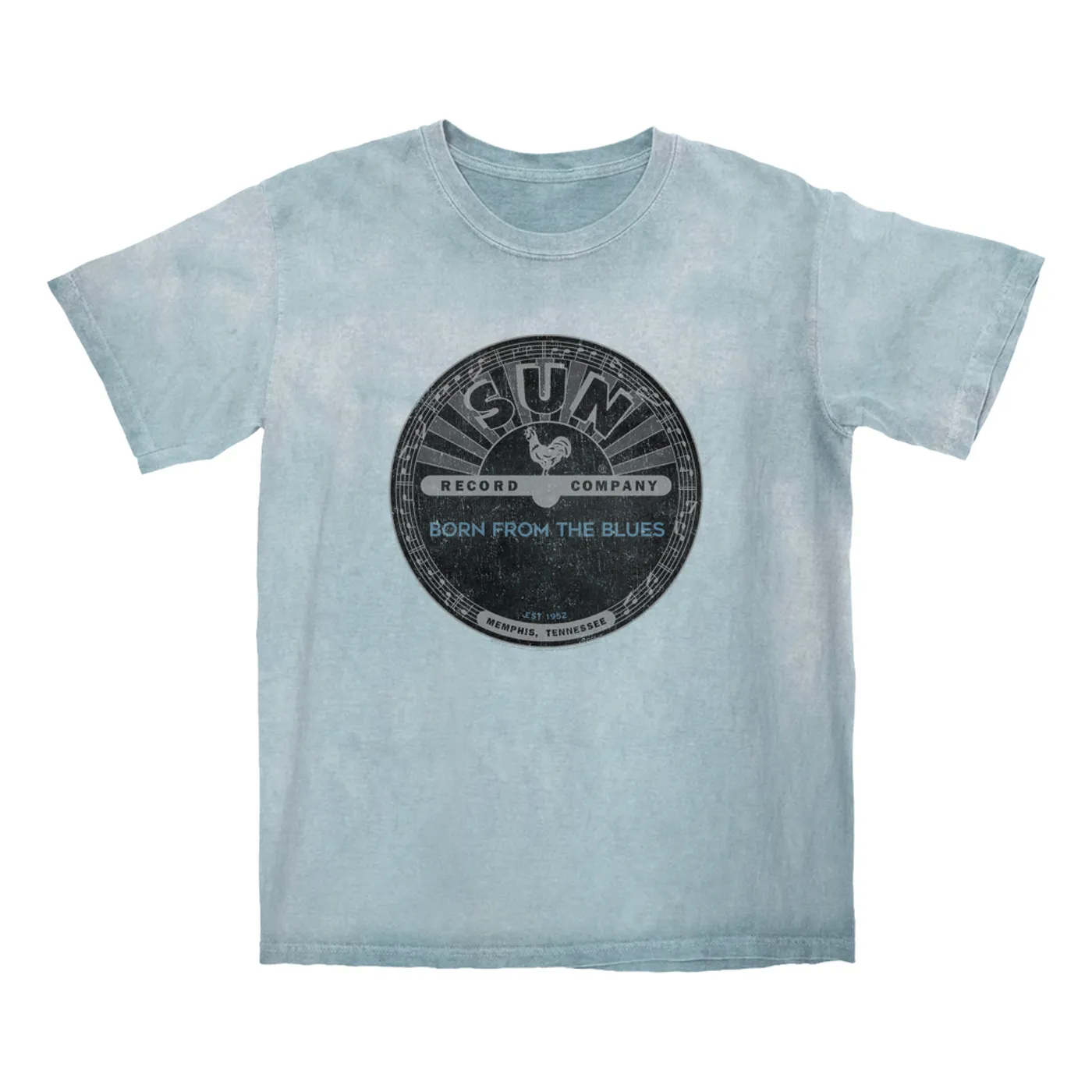 Sun Records T-shirt | Born From Blues Black Label Distressed Sun Records Color Blast Shirt