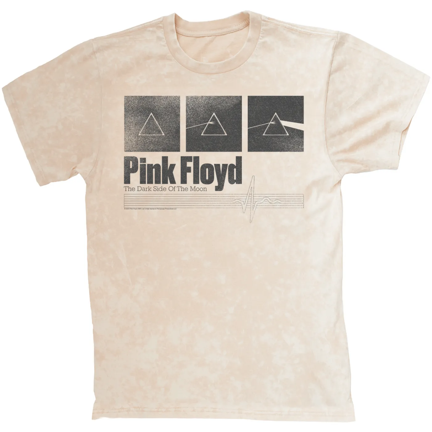 Pink Floyd T-shirt | Black White Prism Blueprint Pink Floyd Mineral Wash Shirt