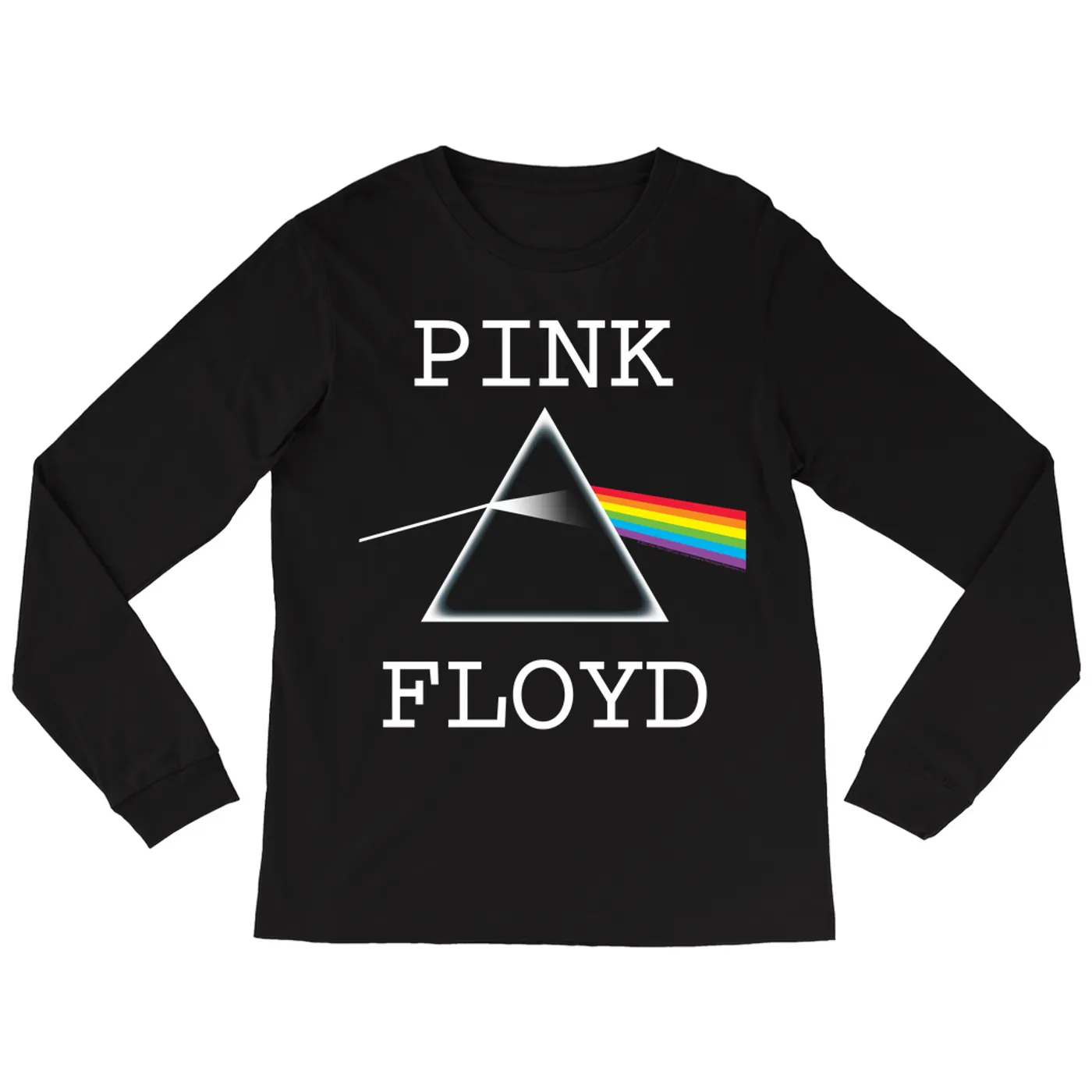 Pink Floyd Long Sleeve Shirt | The Classic Dark Side Of The Moon Prism Logo Distressed Pink Floyd Shirt