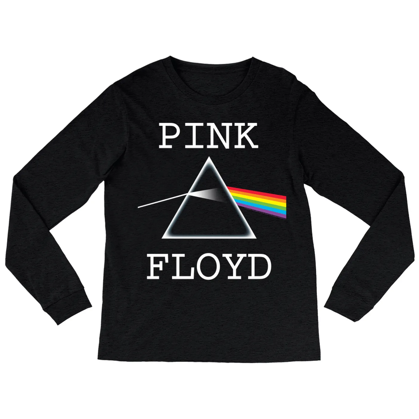 Pink Floyd Long Sleeve Shirt | The Classic Dark Side Of The Moon Prism Logo Distressed Pink Floyd Shirt