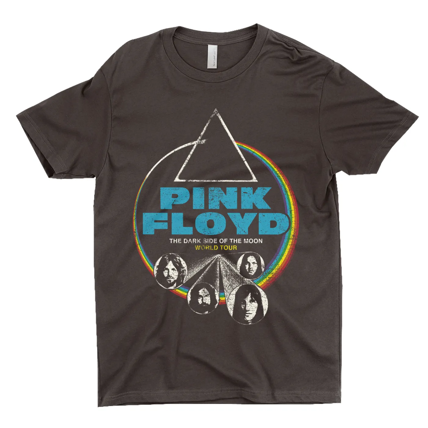 Pink Floyd T-Shirt | World Tour The Dark Side Of The Moon Design Distressed Pink Floyd Shirt
