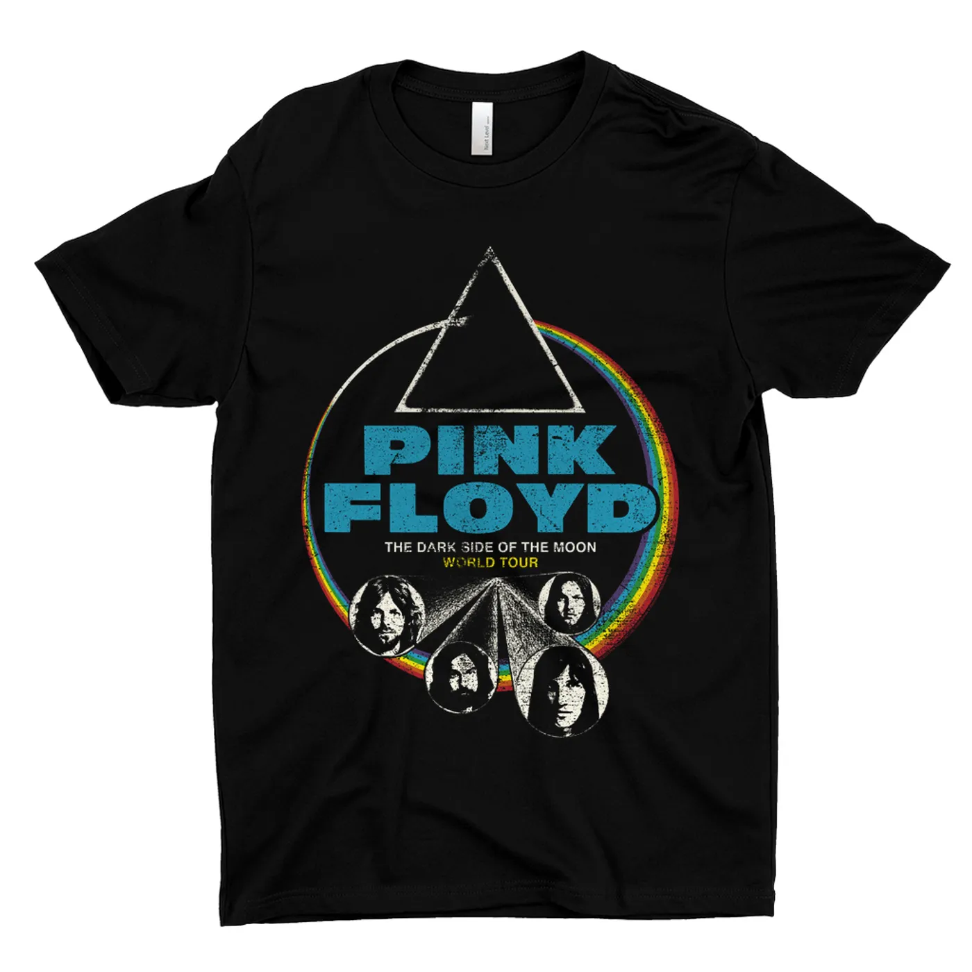 Pink Floyd T-Shirt | World Tour The Dark Side Of The Moon Design Distressed Pink Floyd Shirt